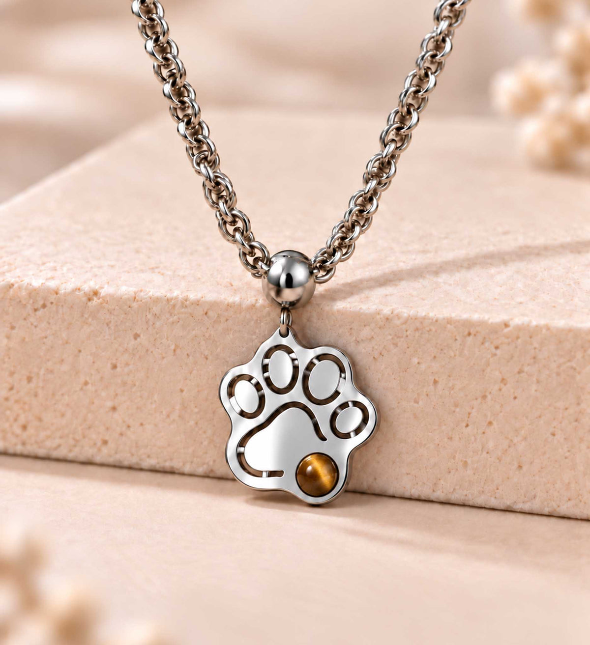 Collana Zampa con pietra naturale
