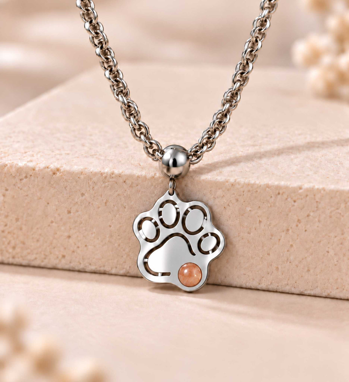 Collana Zampa con pietra naturale