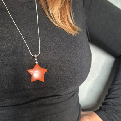 Collana con Stella in Diaspro rosso