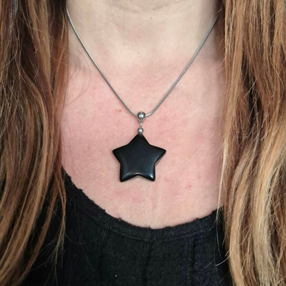 Collana con Stella in Ossidiana nera