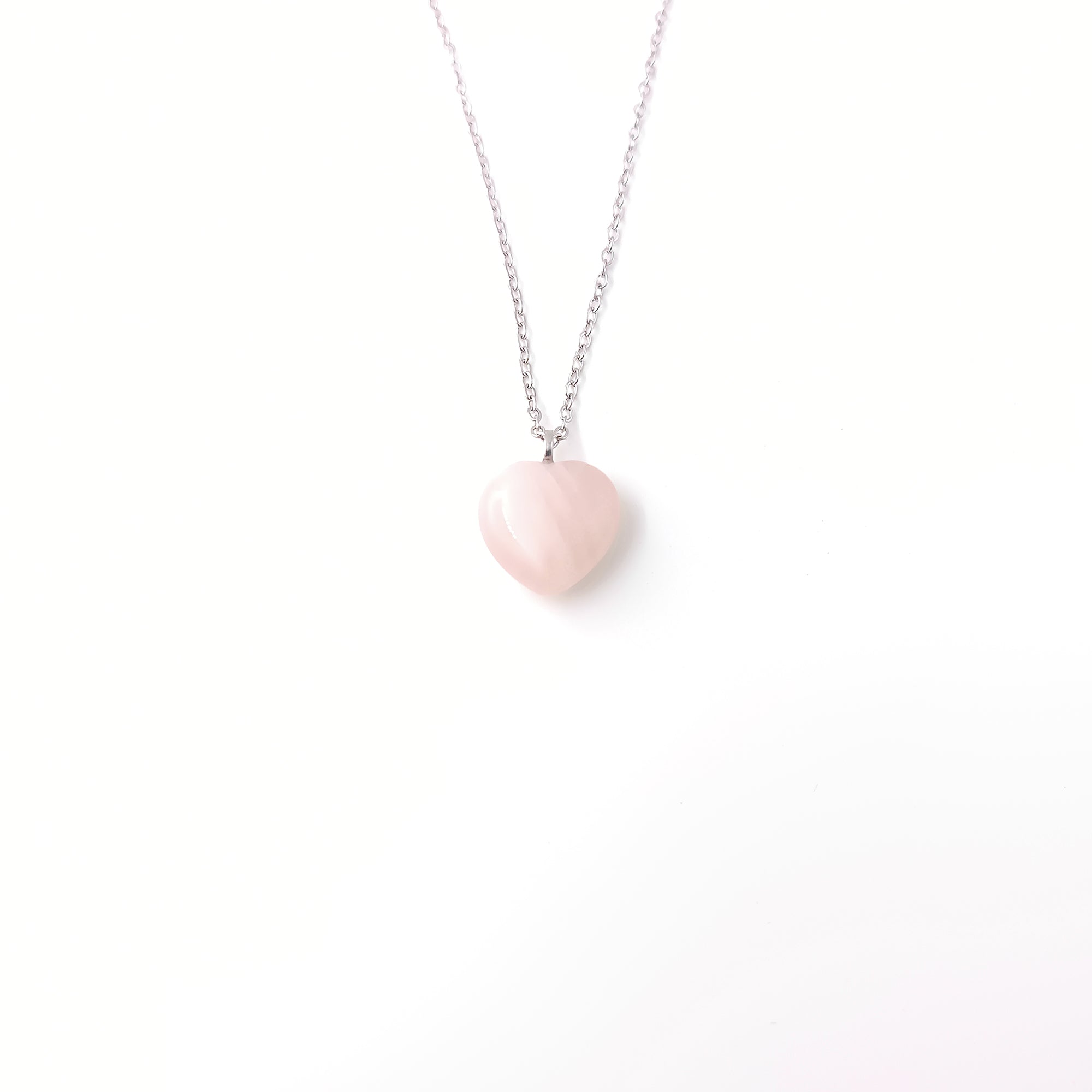 Collana con cuore in Quarzo Rosa