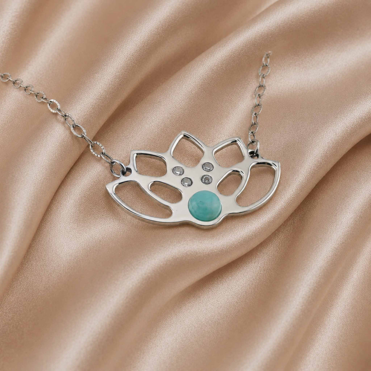 Collana Loto Aura con pietra naturale e zirconia