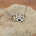 Collana Loto Aura con zirconia e sodalite blu