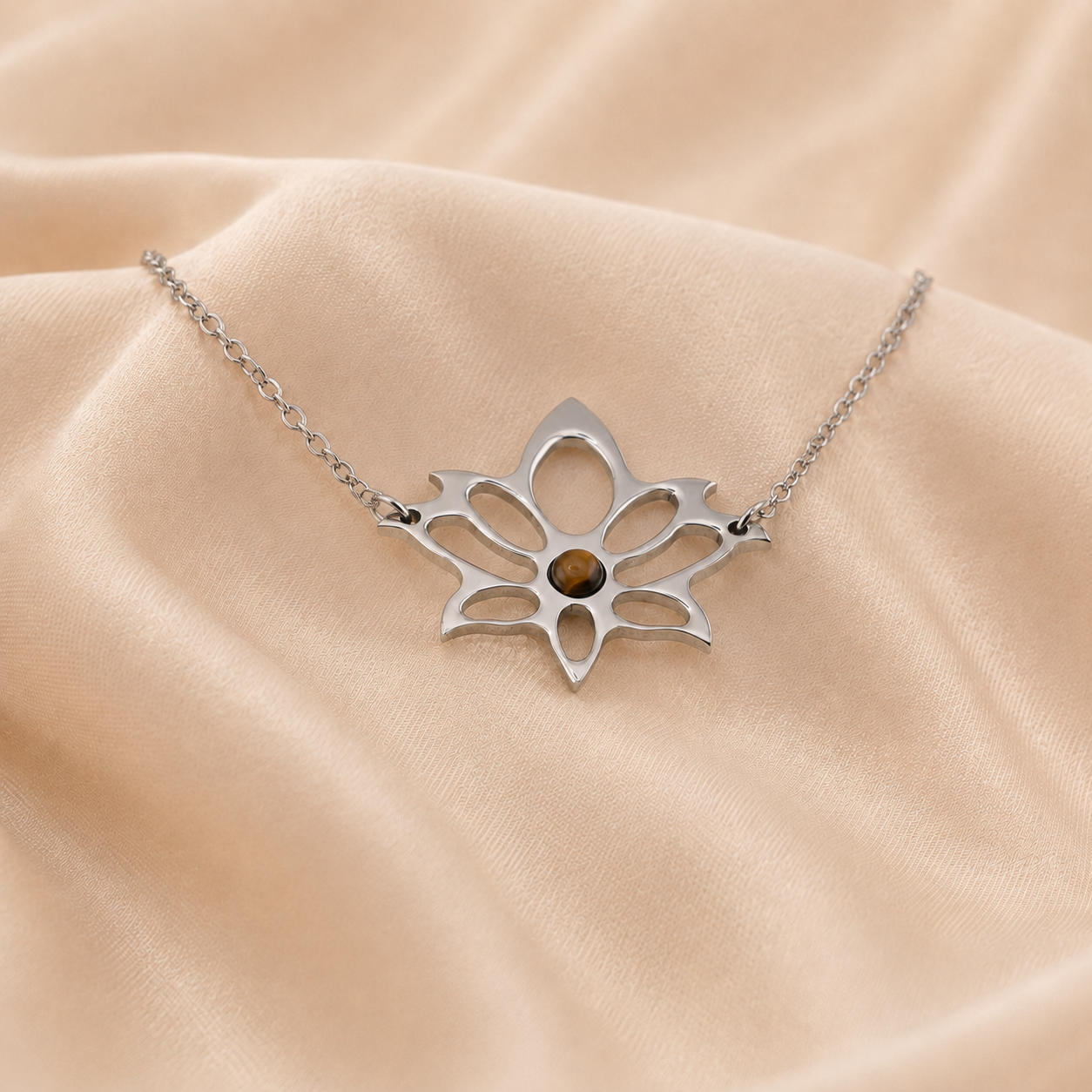 Collana Loto con pietra naturale