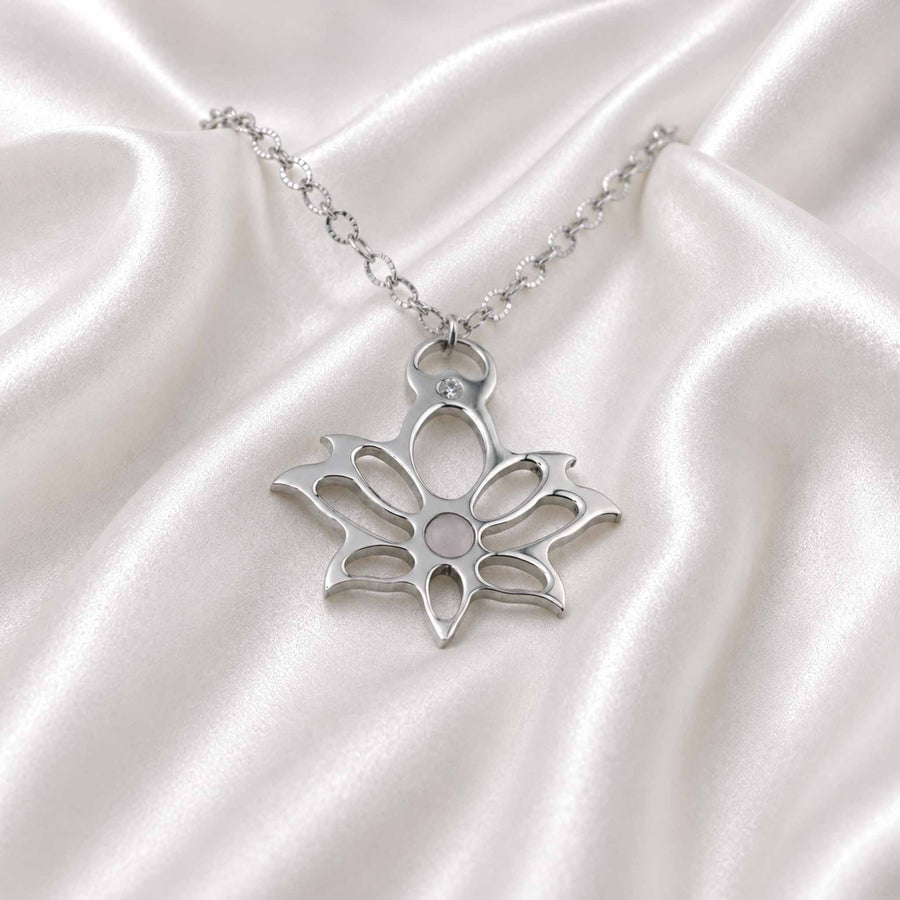 Collana Loto con pietra naturale e zirconia