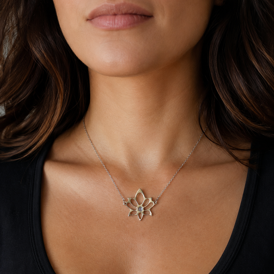 Collana Loto con pietra naturale