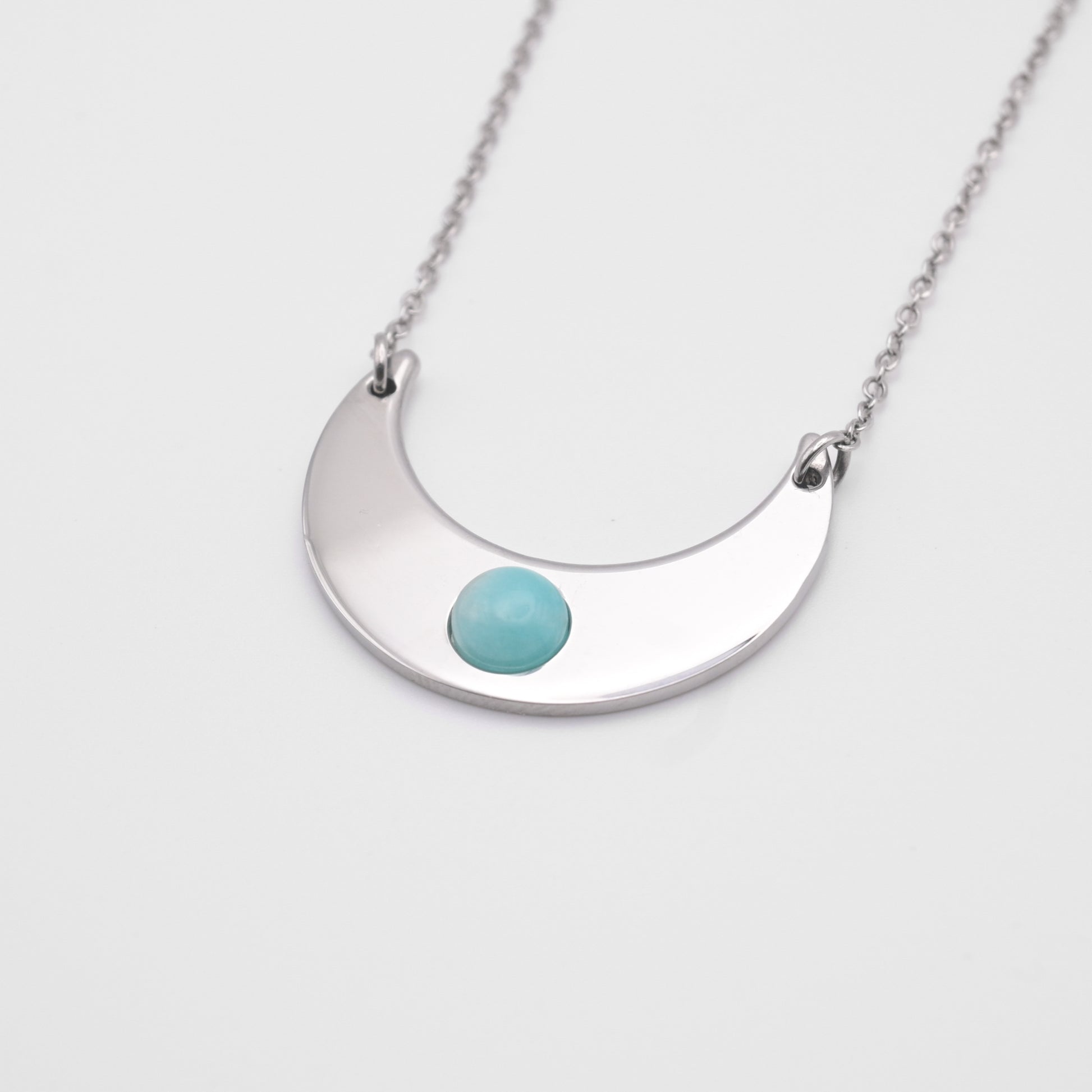 Necklace with Moon and natural stone