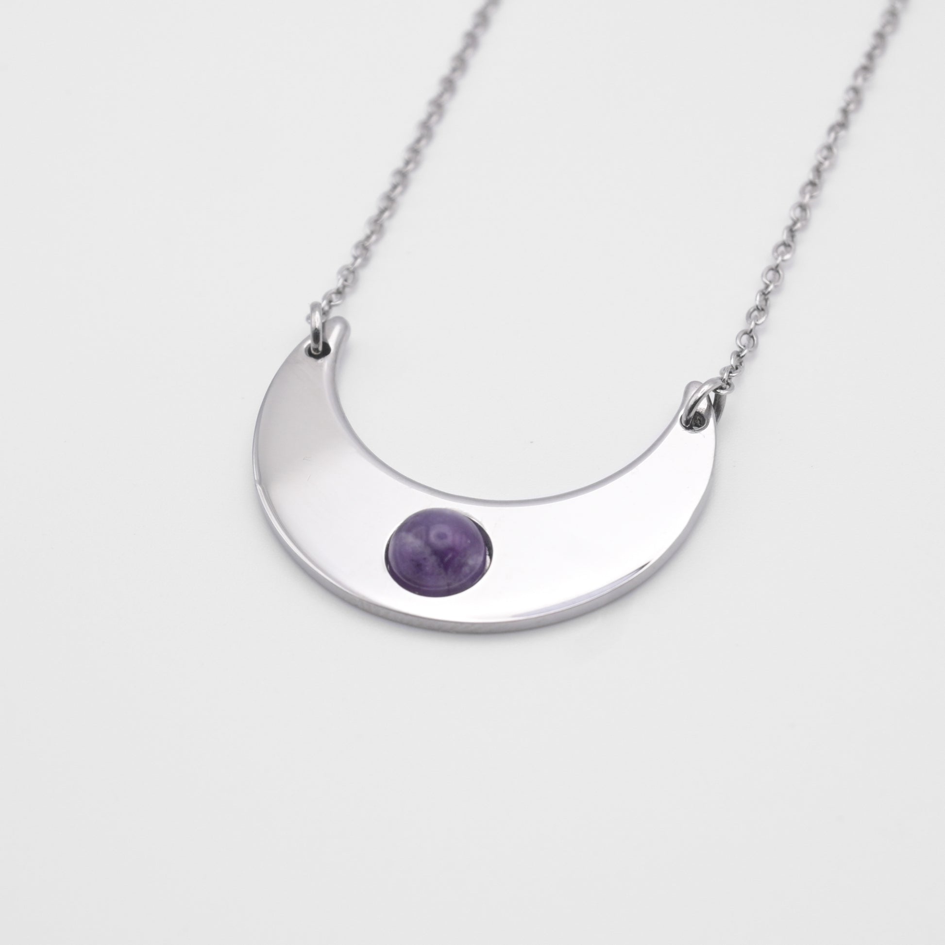 Necklace with Moon and natural stone