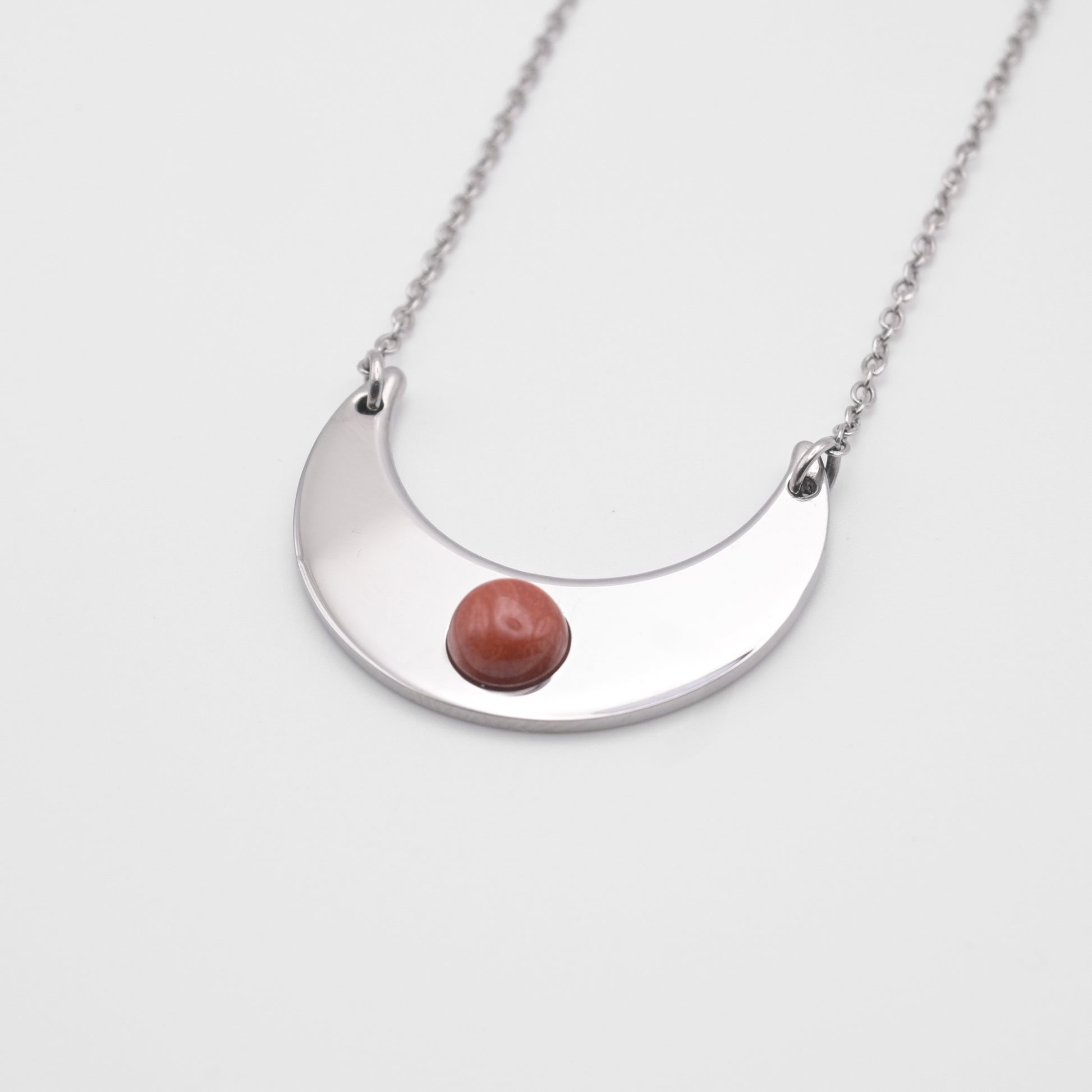 Necklace with Moon and natural stone