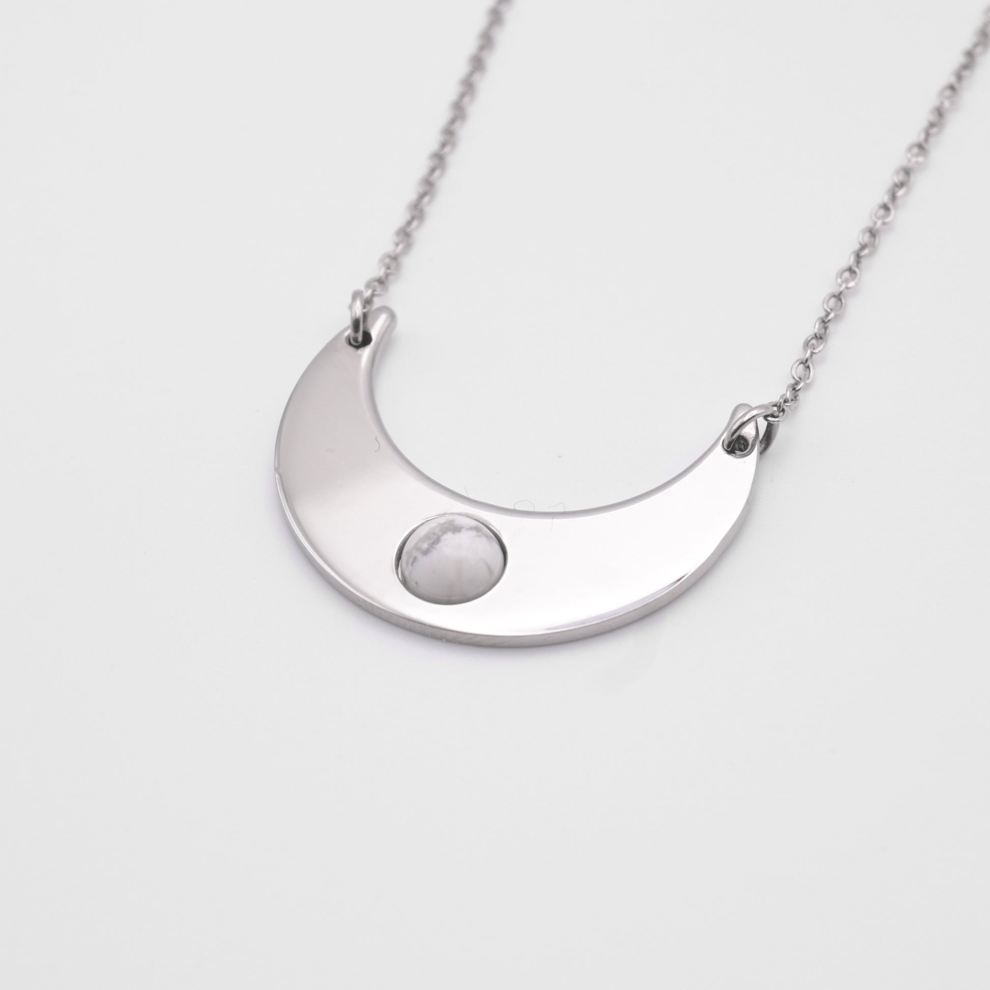 Necklace with Moon and natural stone