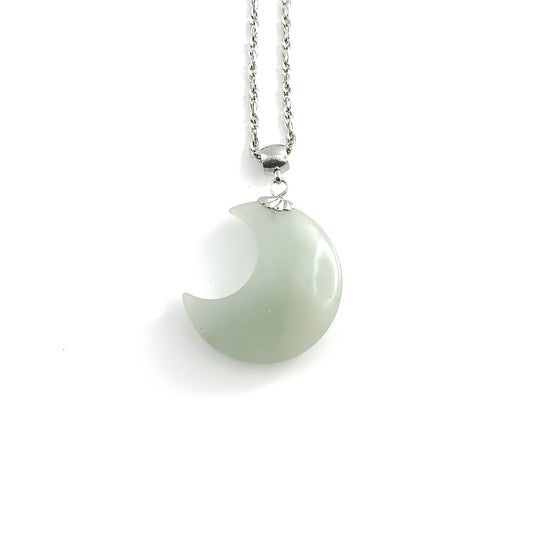 Collana con Luna in Avventurina verde