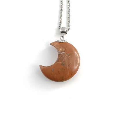 Collana con Luna in Diaspro rosso