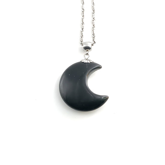 Collana con Luna in Onice nero