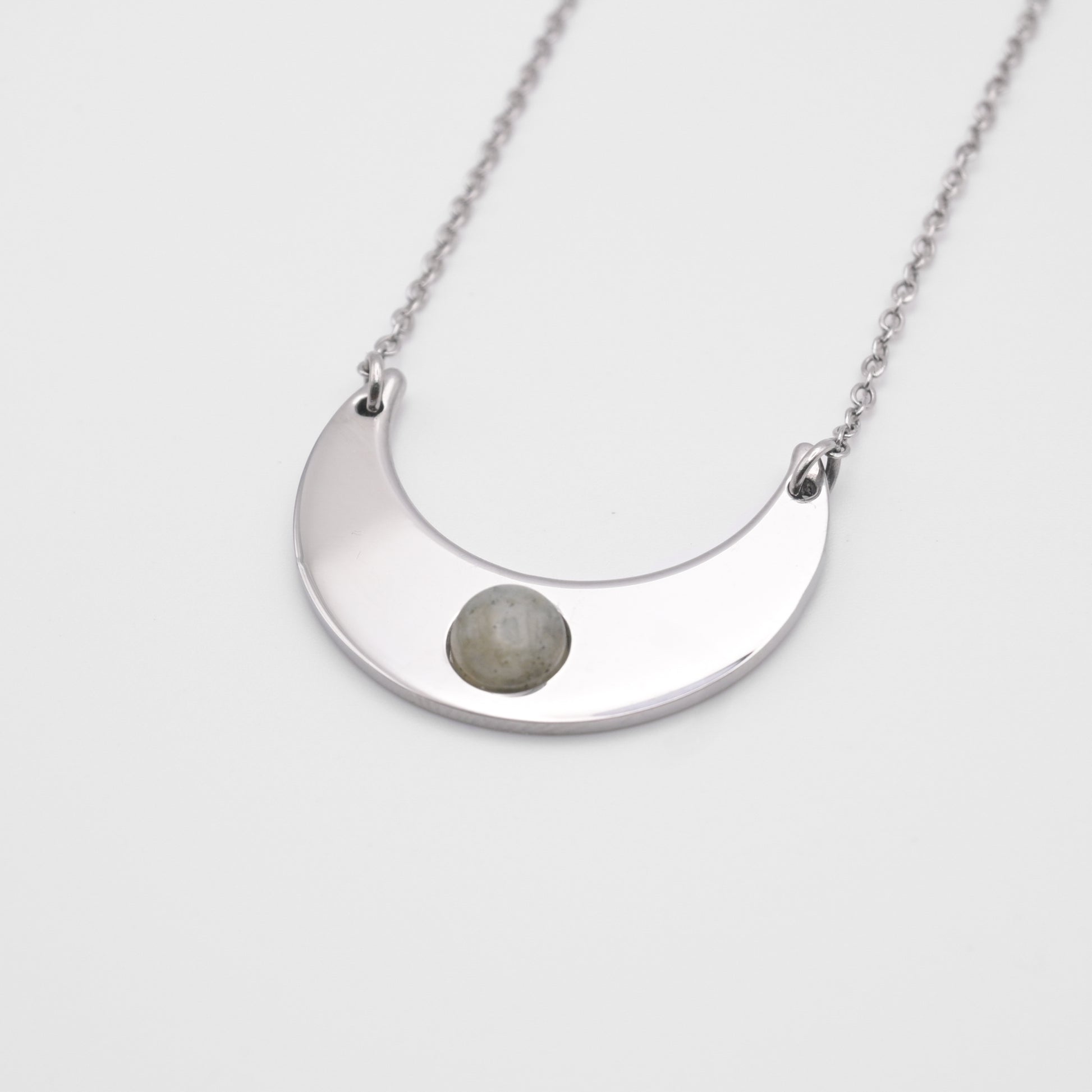 Necklace with Moon and natural stone