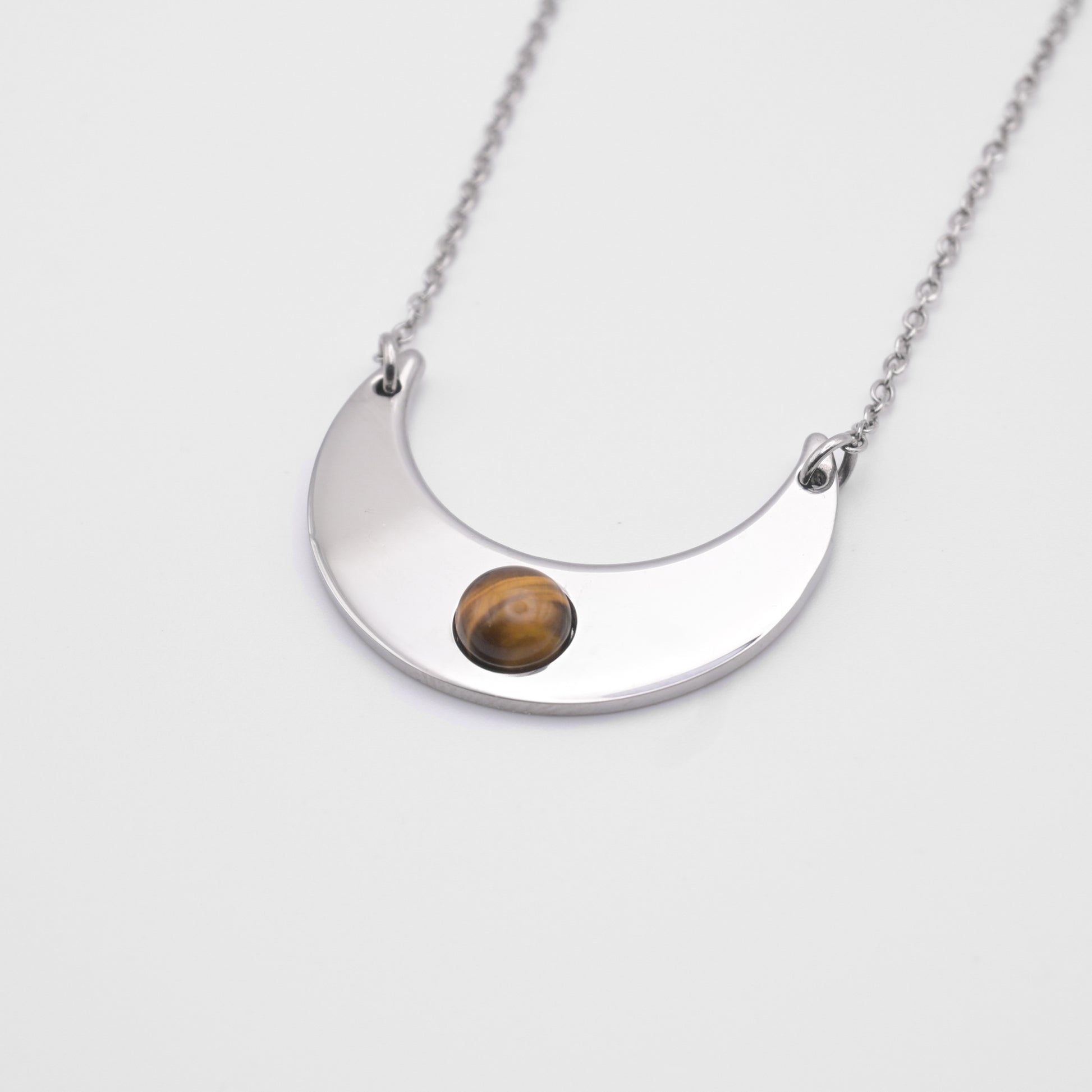 Necklace with Moon and natural stone
