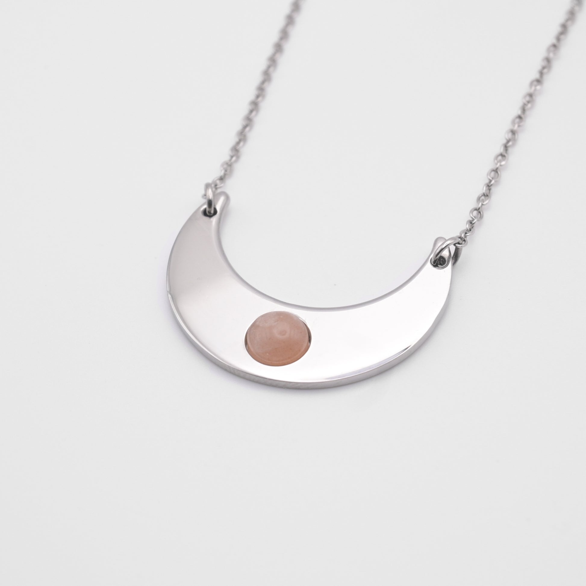 Necklace with Moon and natural stone