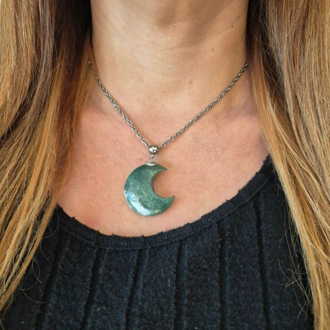 Collana con Luna in Agata Indiana