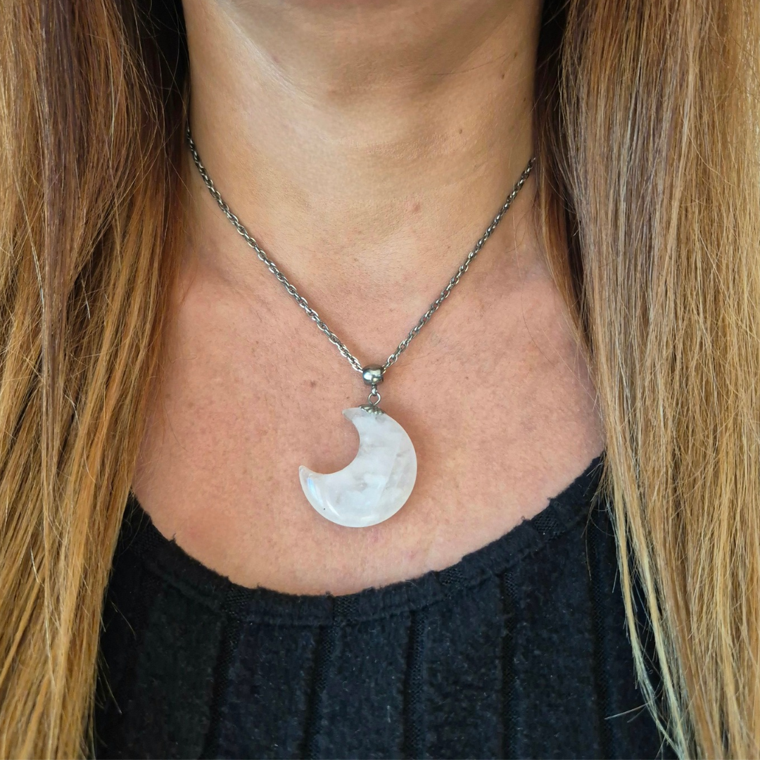 Collana con Luna in Cristallo di rocca