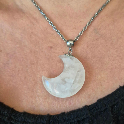 Collana con Luna in Cristallo di rocca