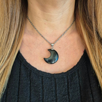 Collana con Luna in Onice nero