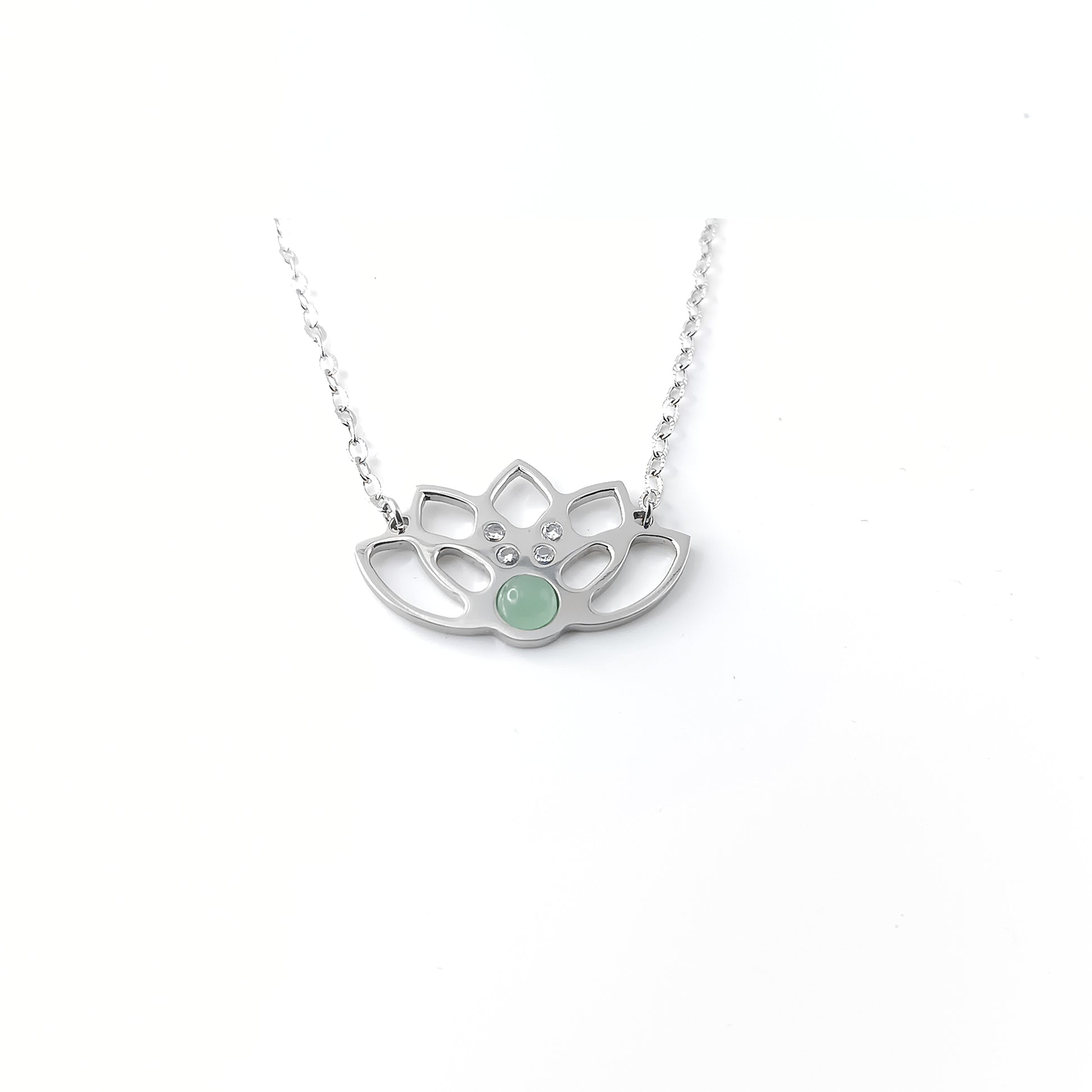 Collana Loto Classico con pietra naurale e Zirconia cubica