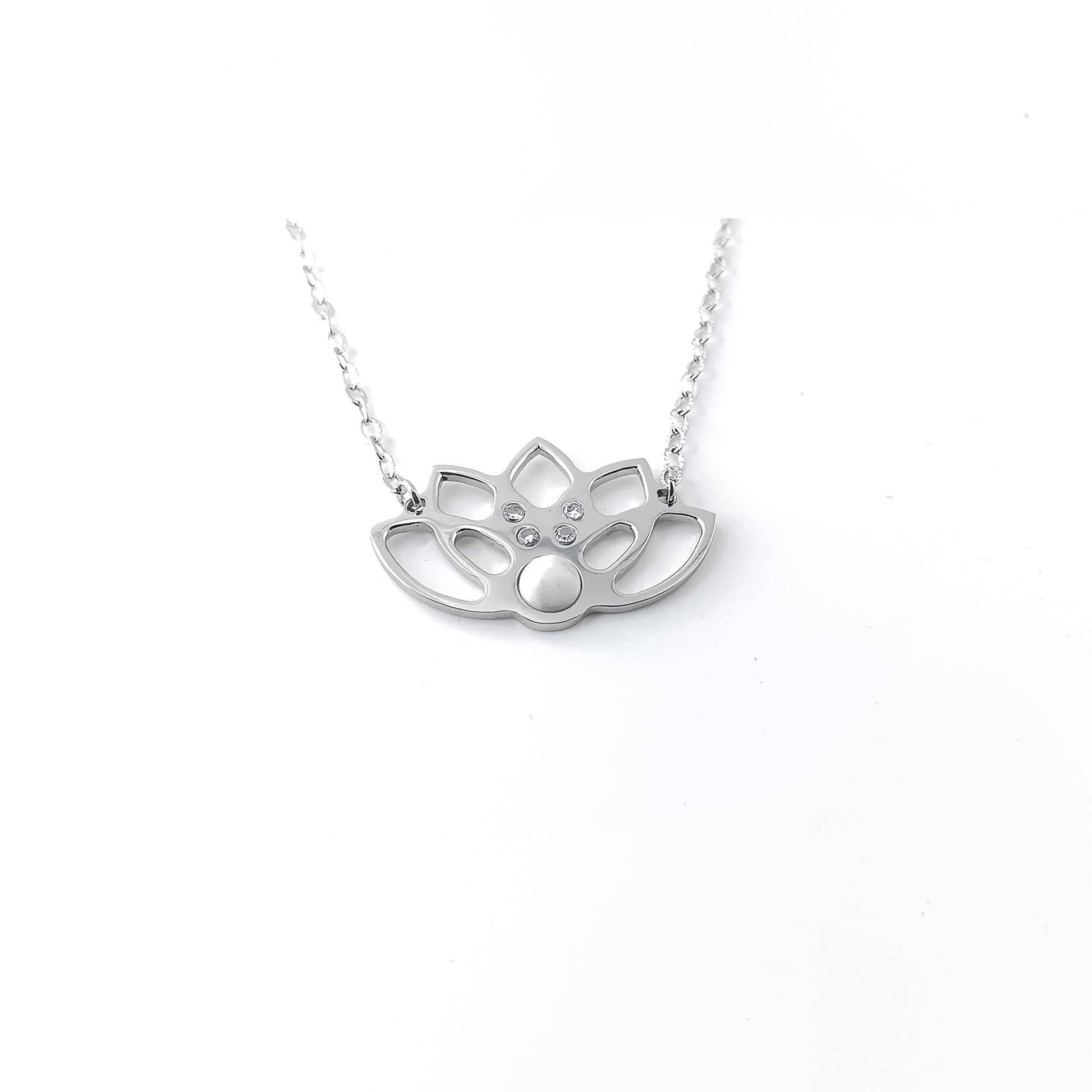 Collana Loto Classico con pietra naurale e Zirconia cubica
