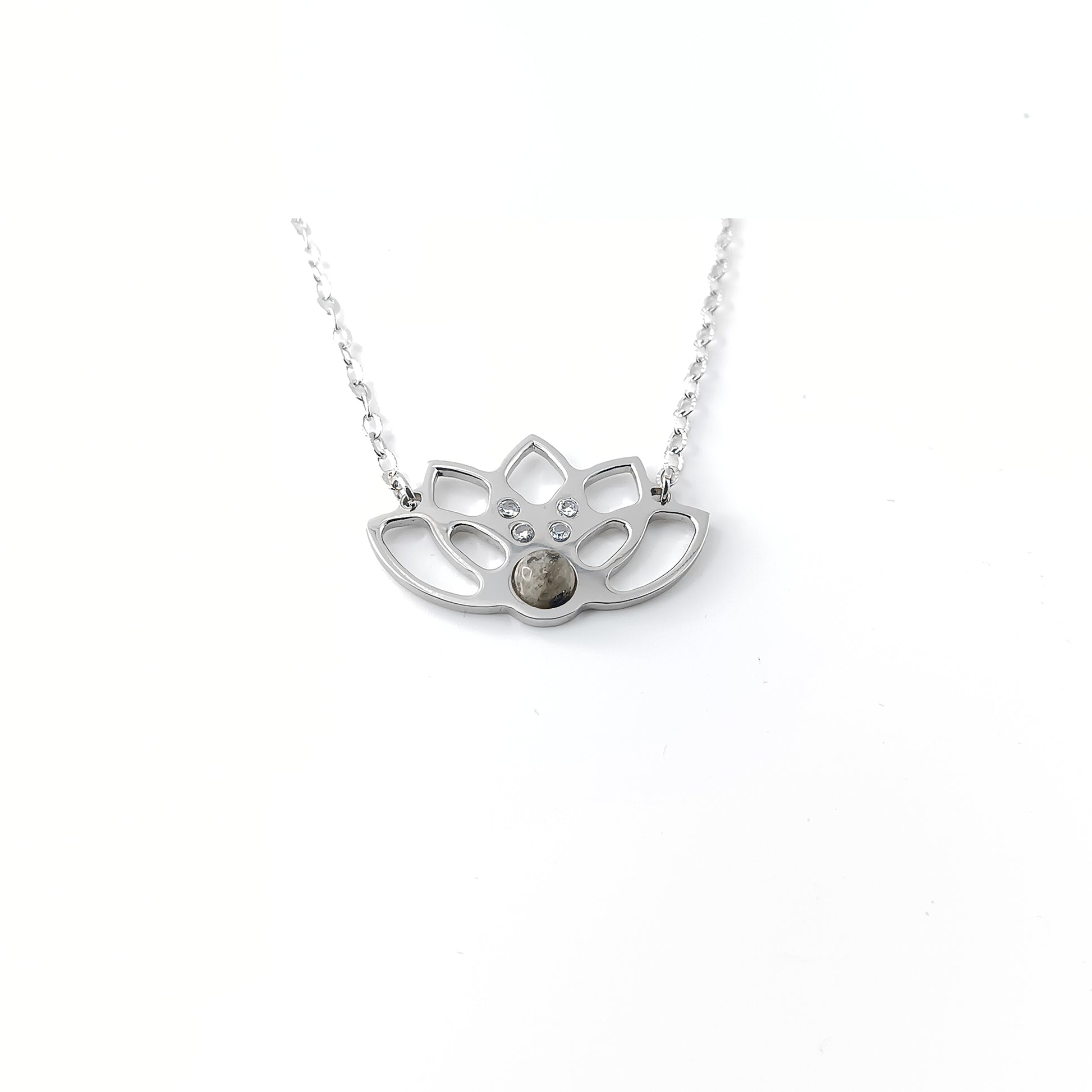 Collana Loto Classico con pietra naurale e Zirconia cubica