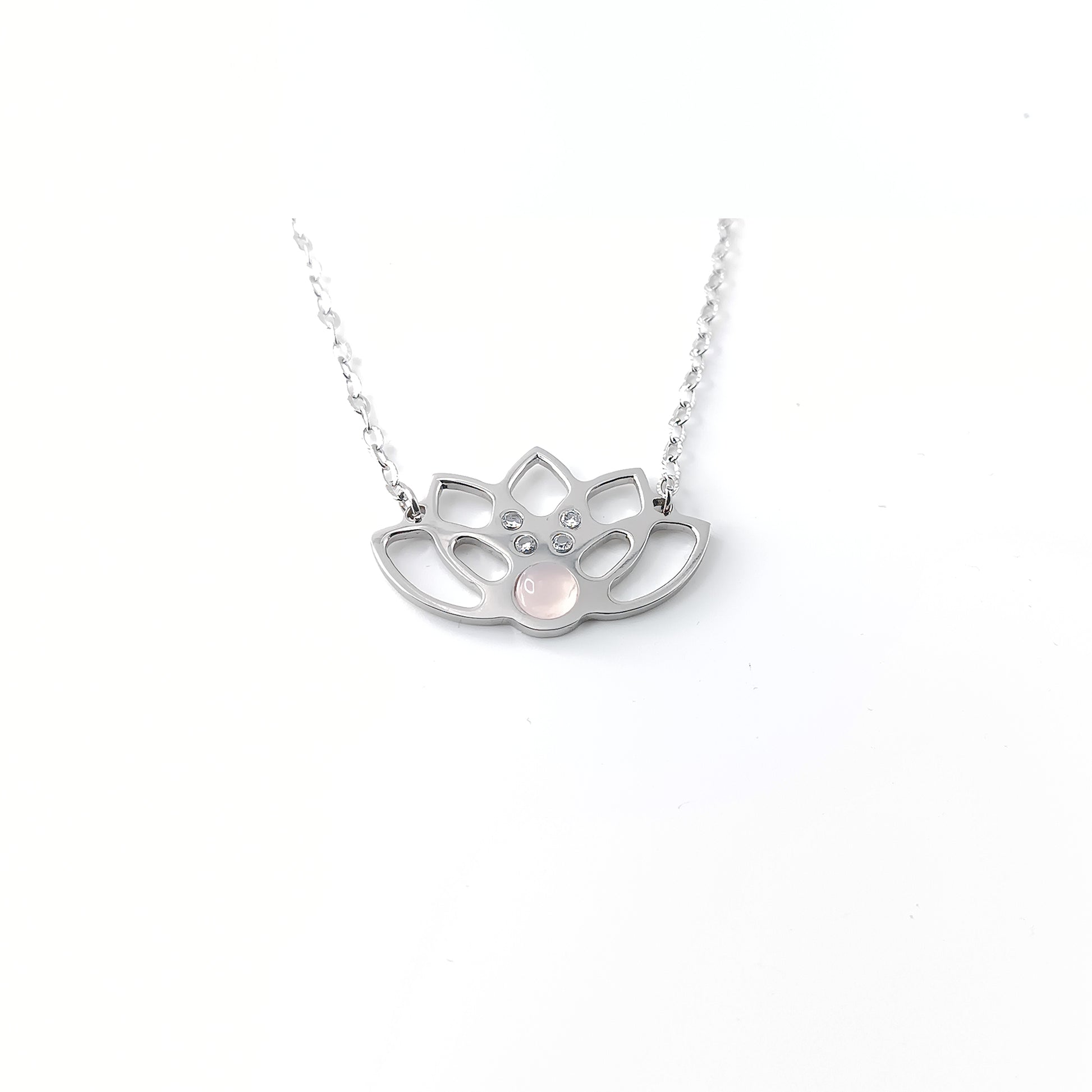Collana Loto Classico con pietra naurale e Zirconia cubica