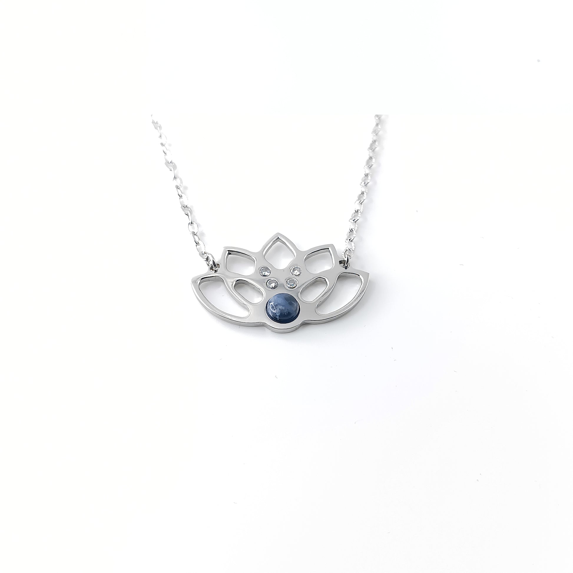 Collana Loto Classico con pietra naurale e Zirconia cubica