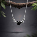 Collana Luce con sfera in Ossidiana Nera naturale da 10 mm