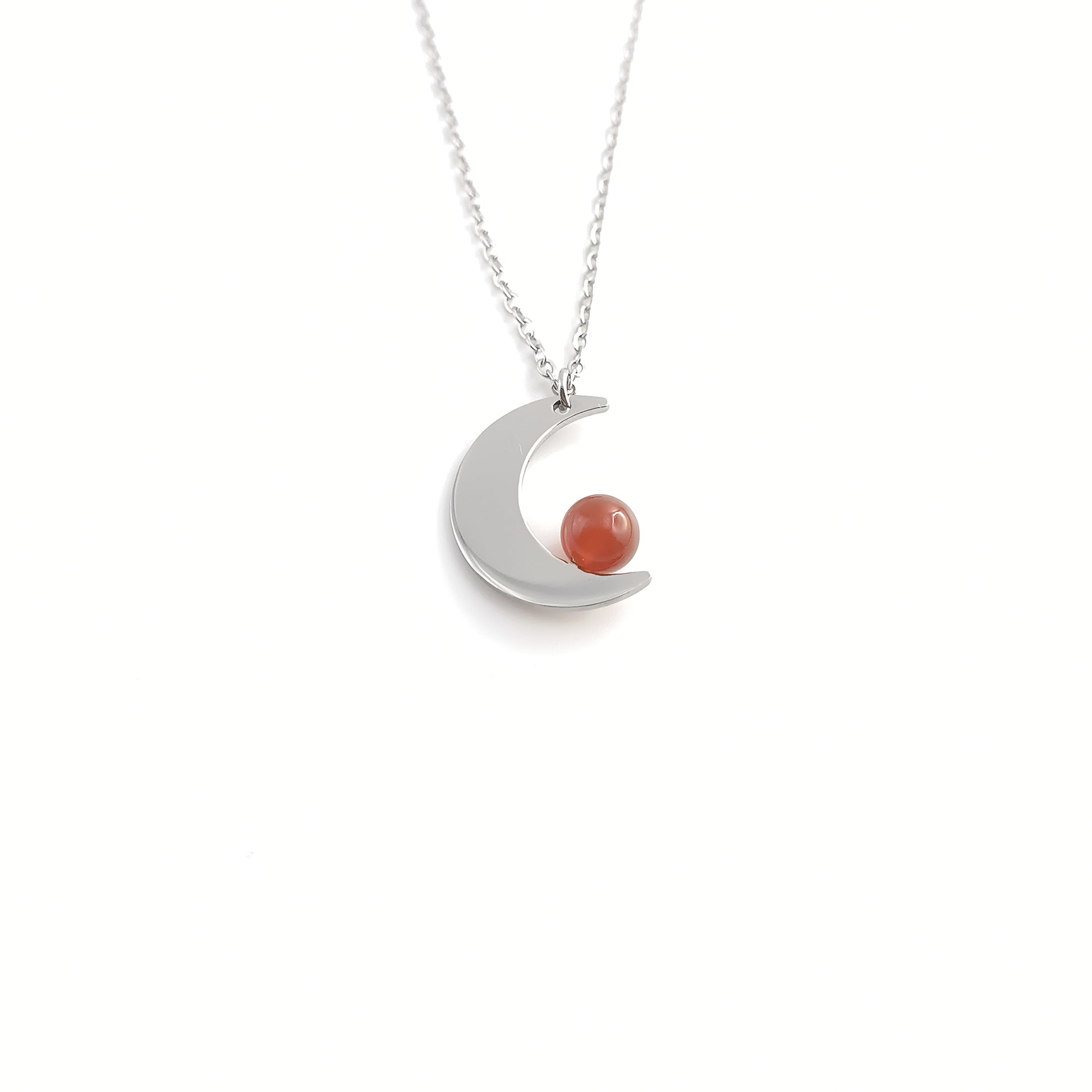 Collana con Spicchio di Luna e pietra naturale
