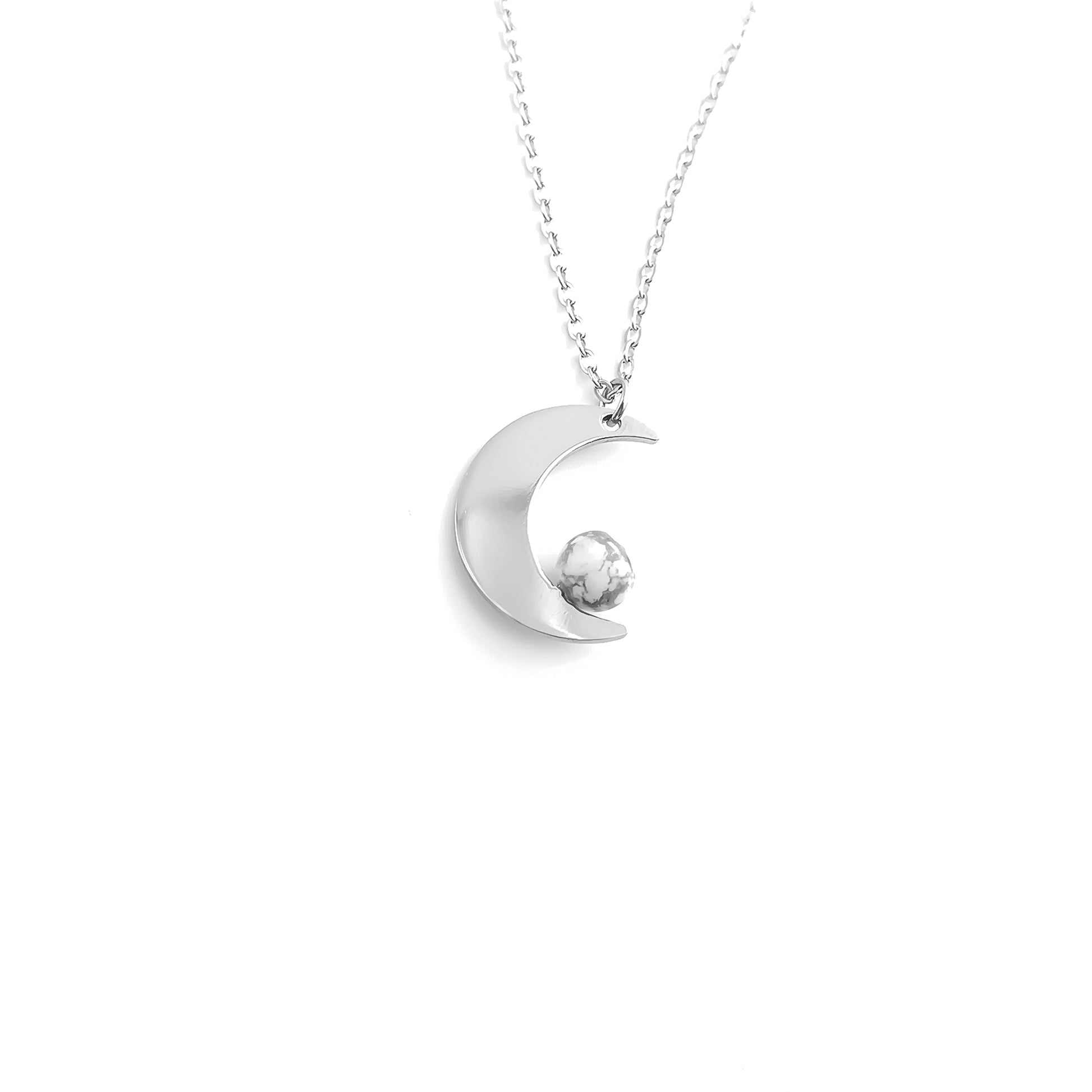 Collana con Spicchio di Luna e pietra naturale