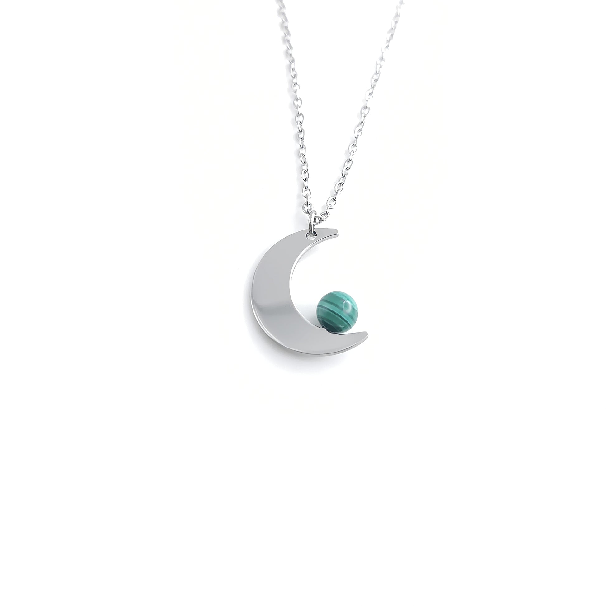 Collana con Spicchio di Luna e pietra naturale