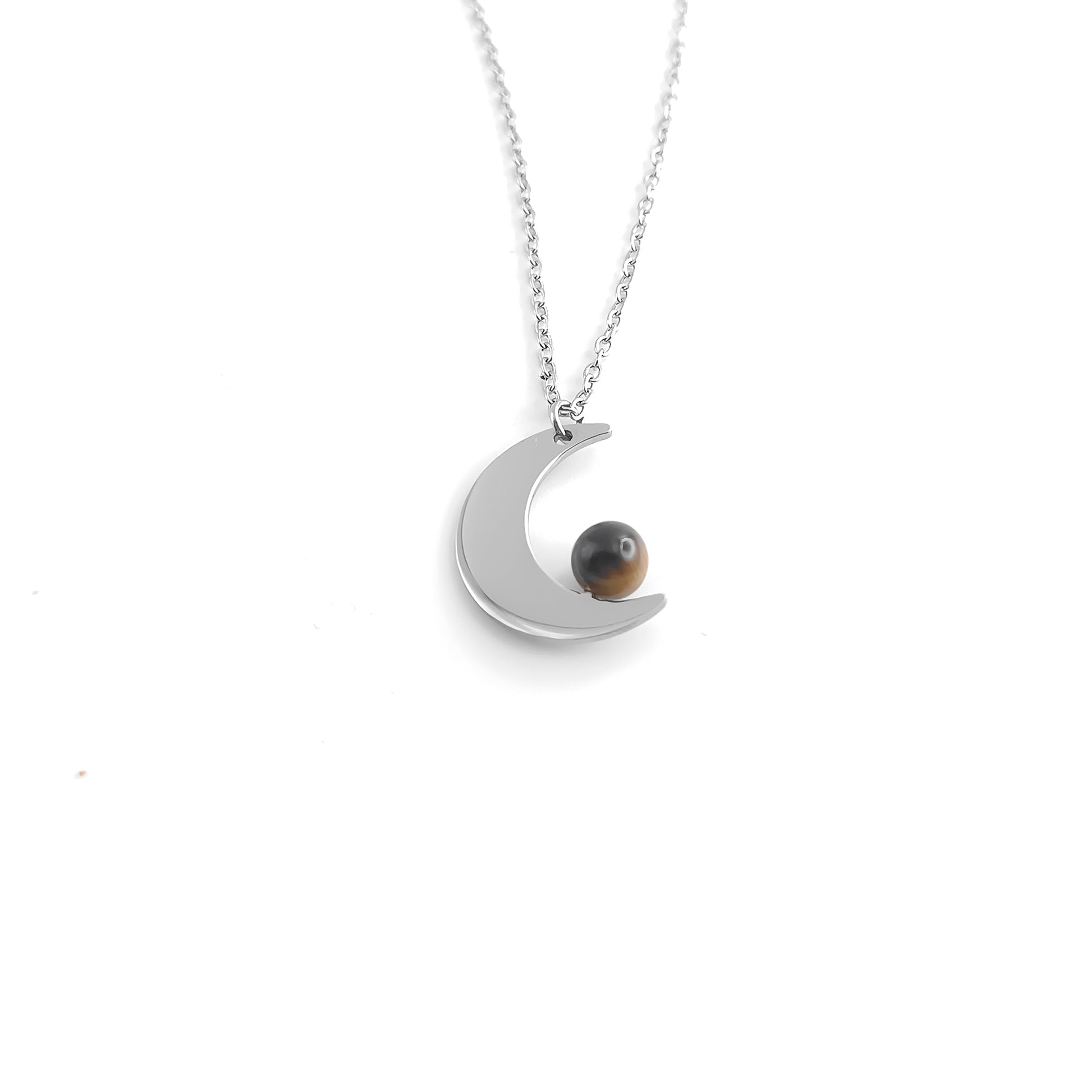 Collana con Spicchio di Luna e pietra naturale
