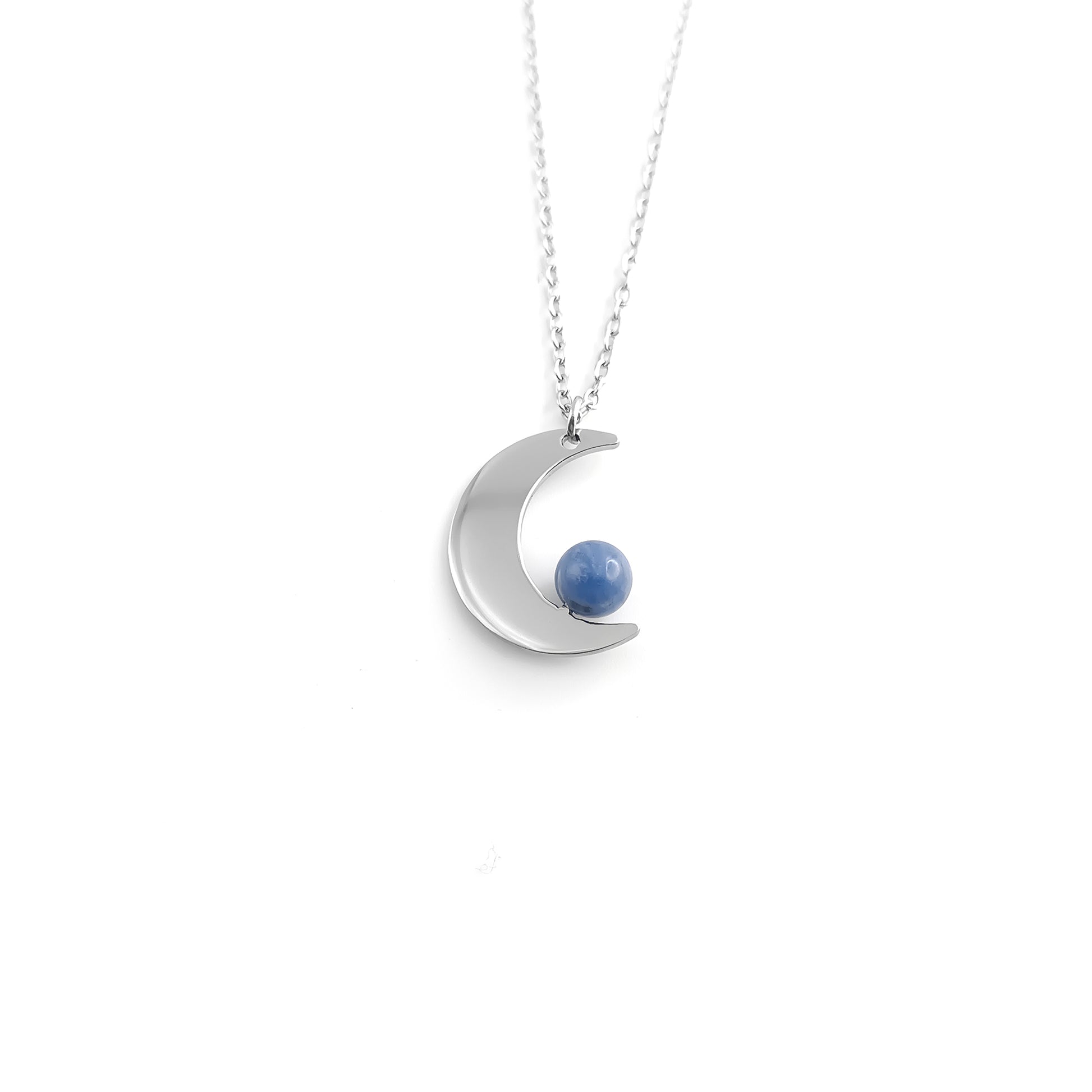 Collana con Spicchio di Luna e pietra naturale