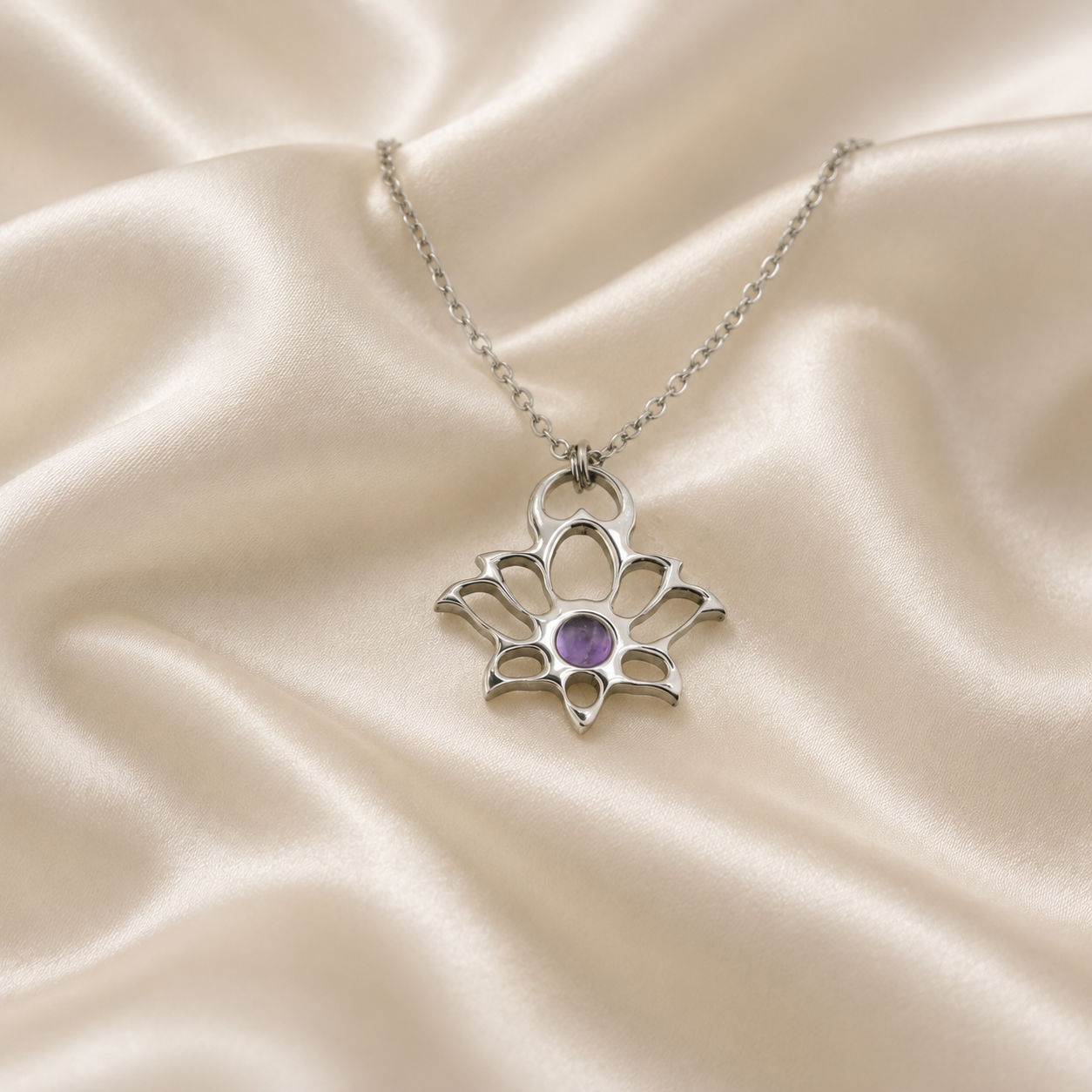 Collana Mini Loto con pietra naturale