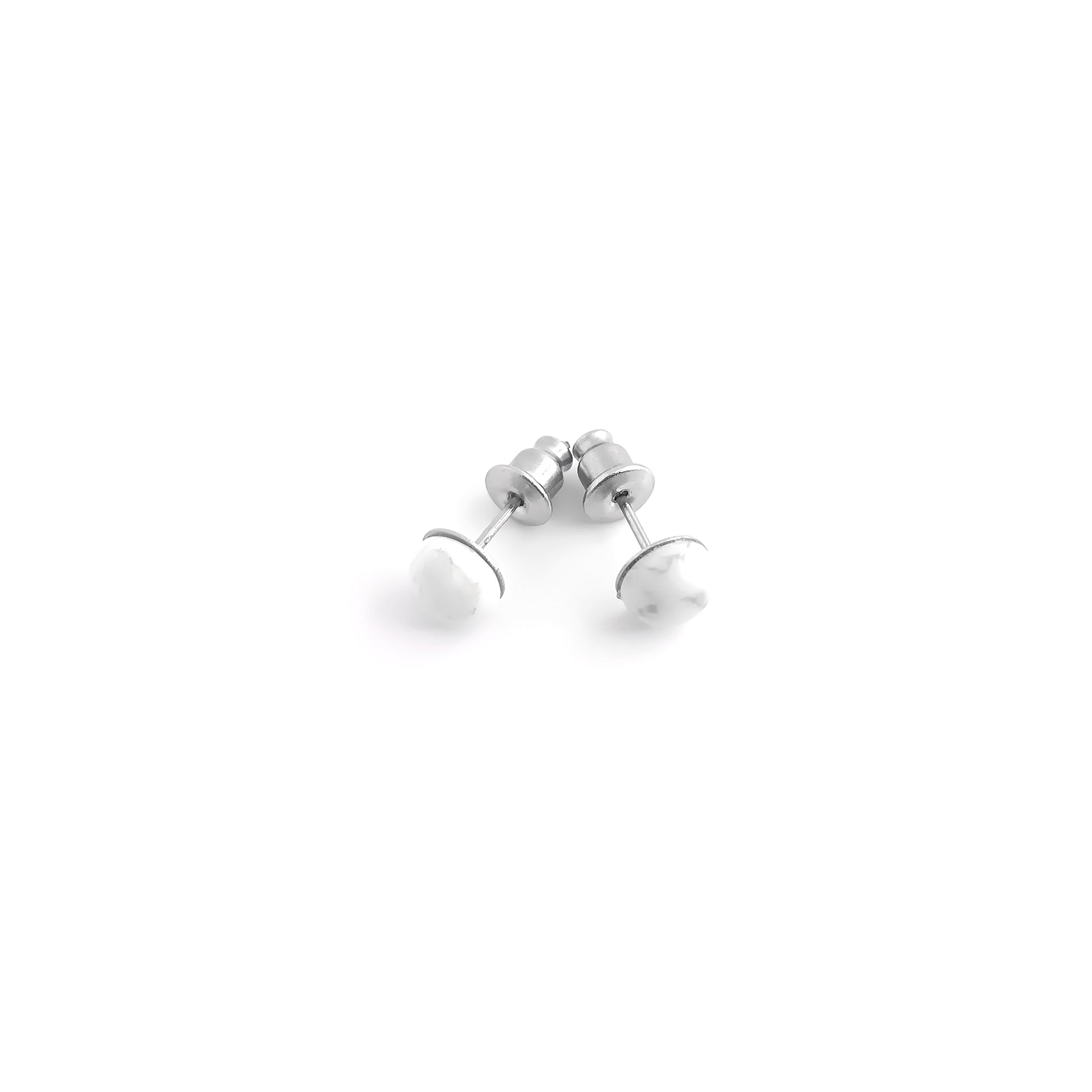 Orecchini a Lobo con pietra naturale - 6 mm