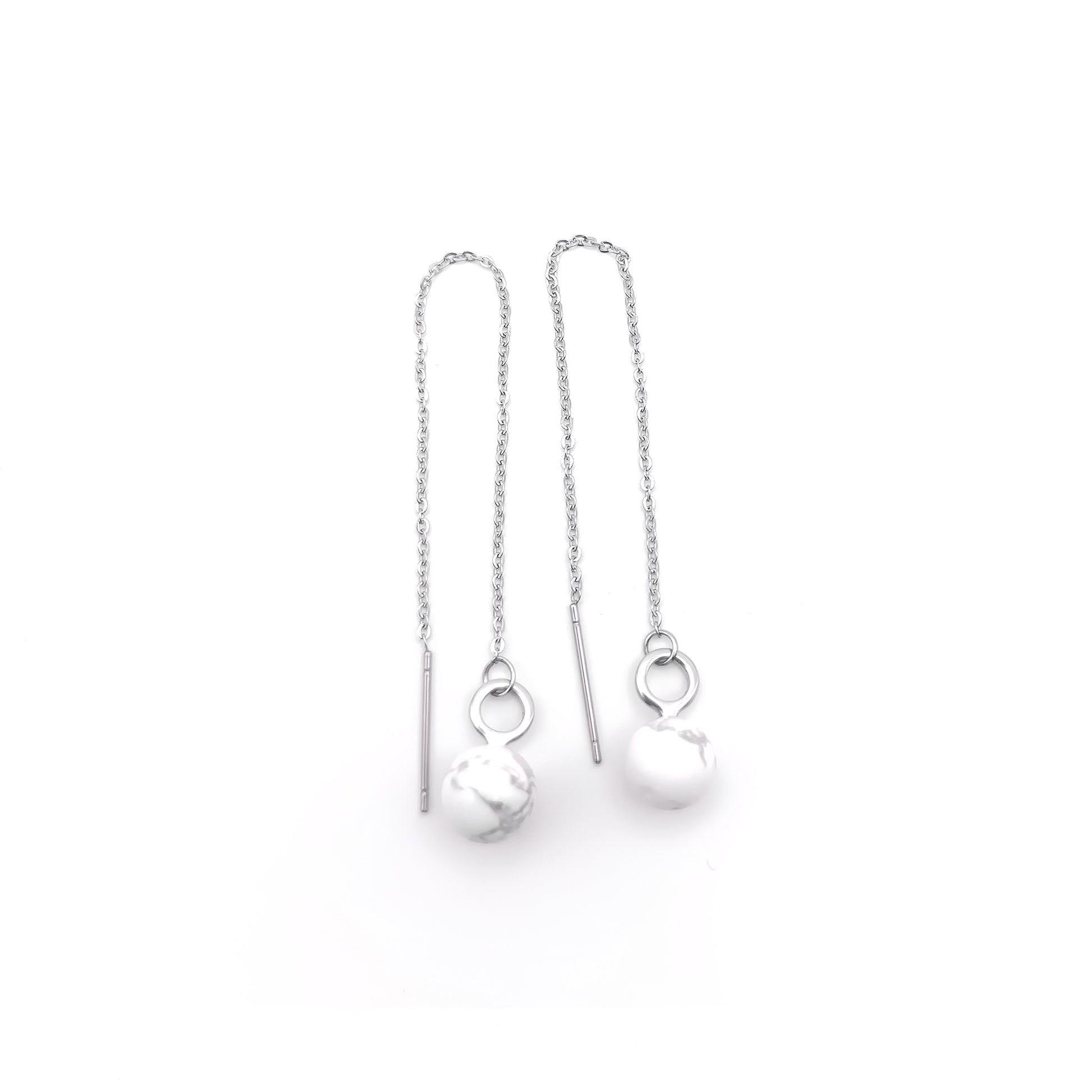 Orecchino pendente con pietra naturale