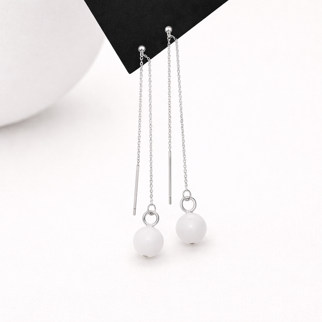 Orecchino pendente con pietra naturale