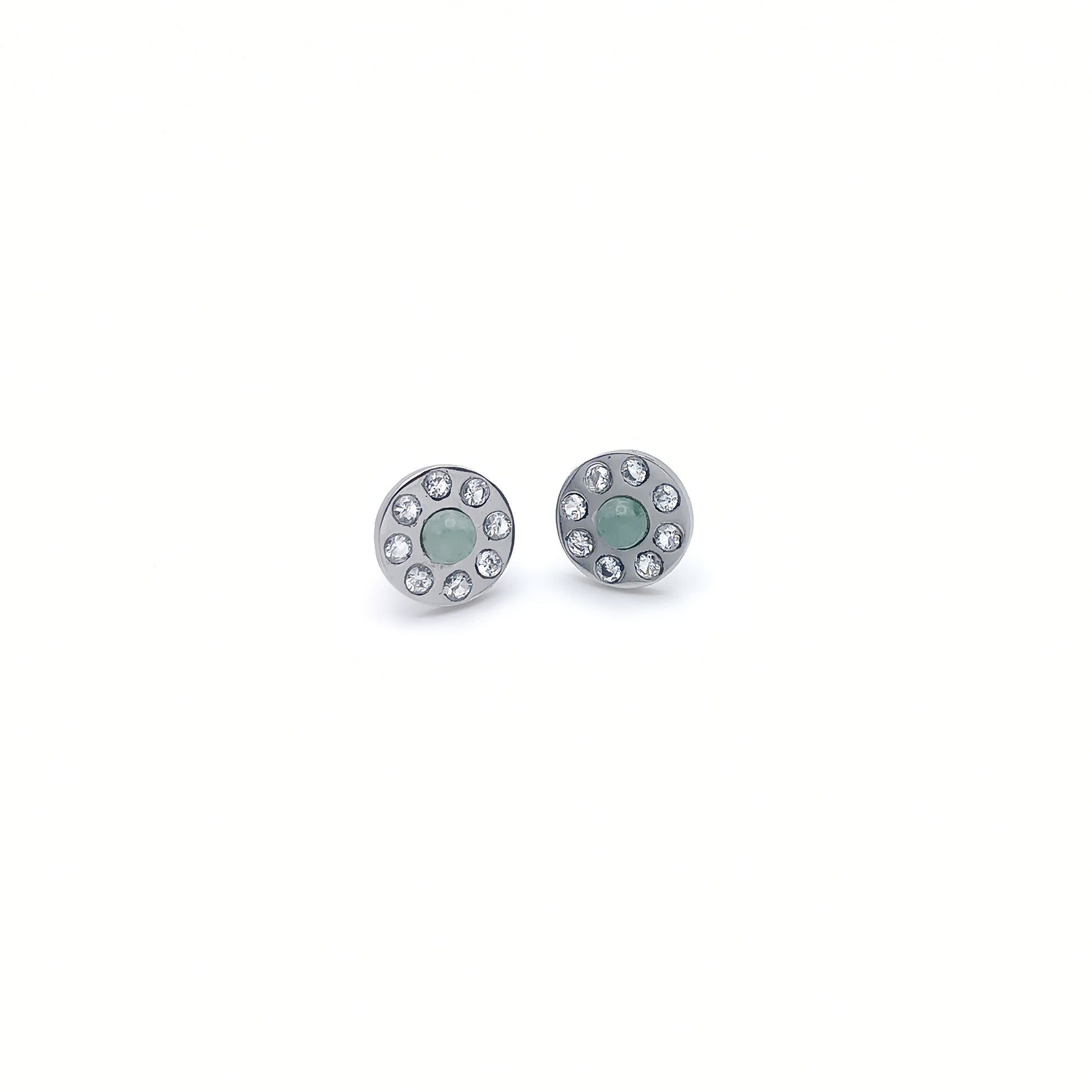 Orecchini a Lobo con pietra naturale e Zirconia cubica