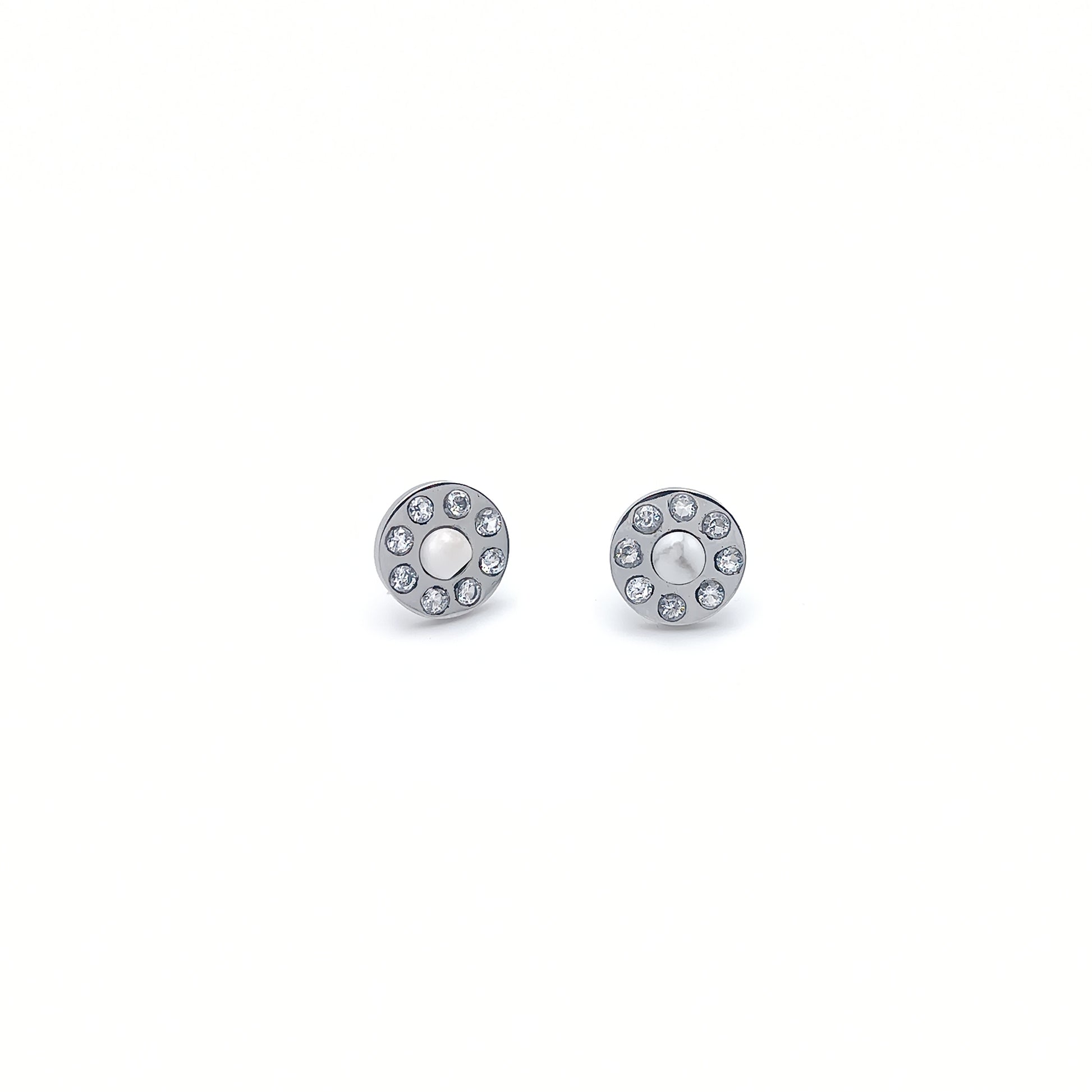 Orecchini a Lobo con pietra naturale e Zirconia cubica