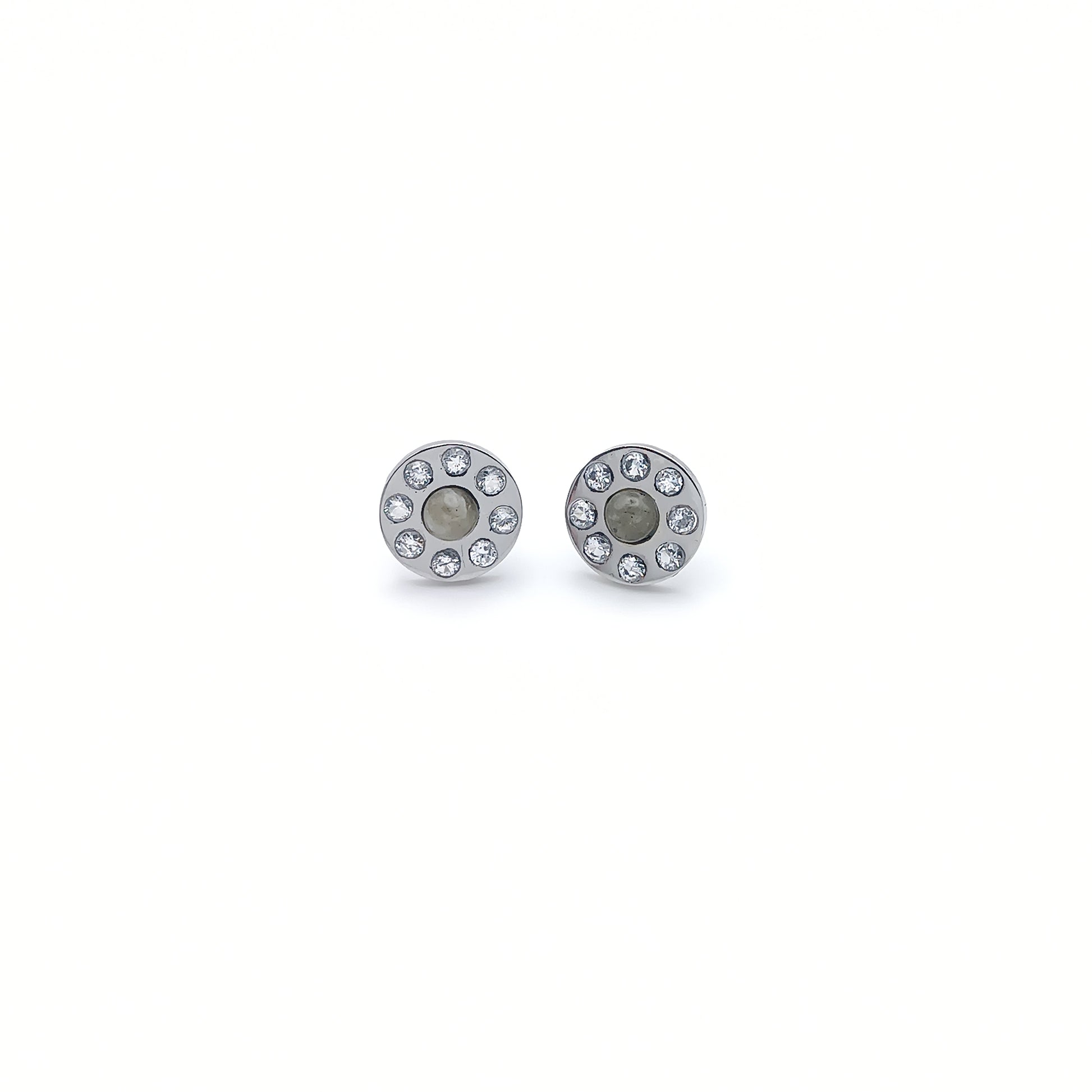Orecchini a Lobo con pietra naturale e Zirconia cubica
