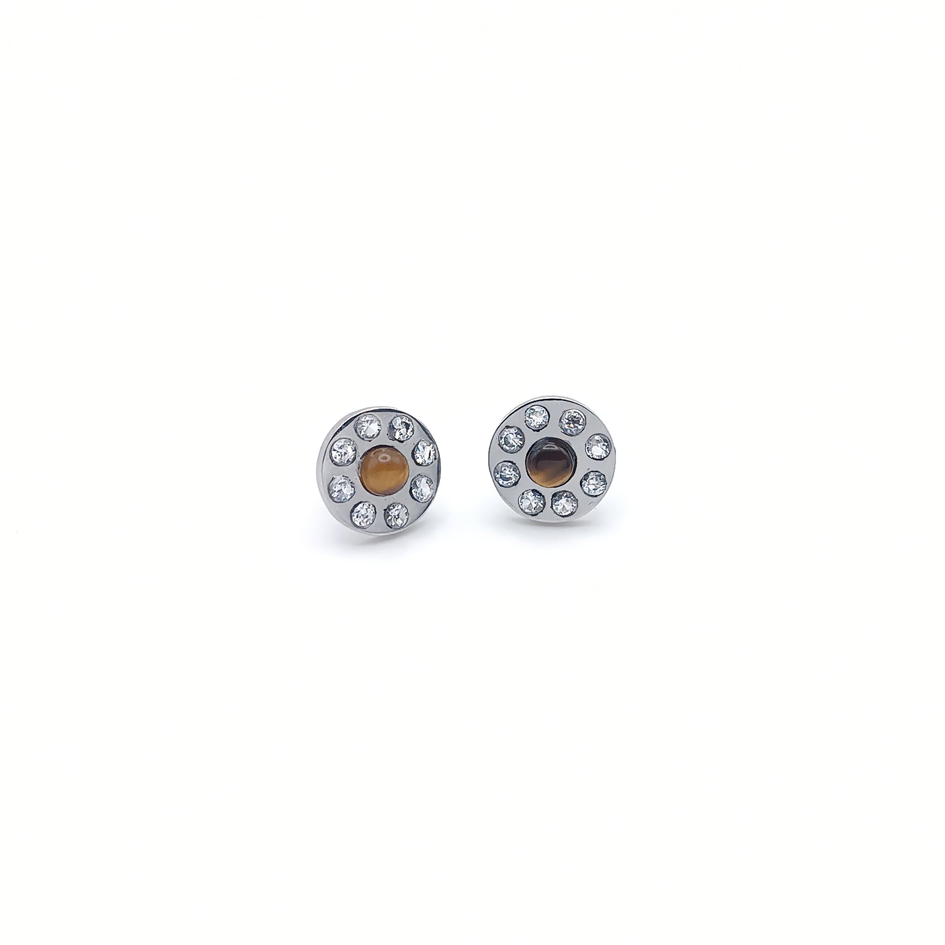 Orecchini a Lobo con pietra naturale e Zirconia cubica