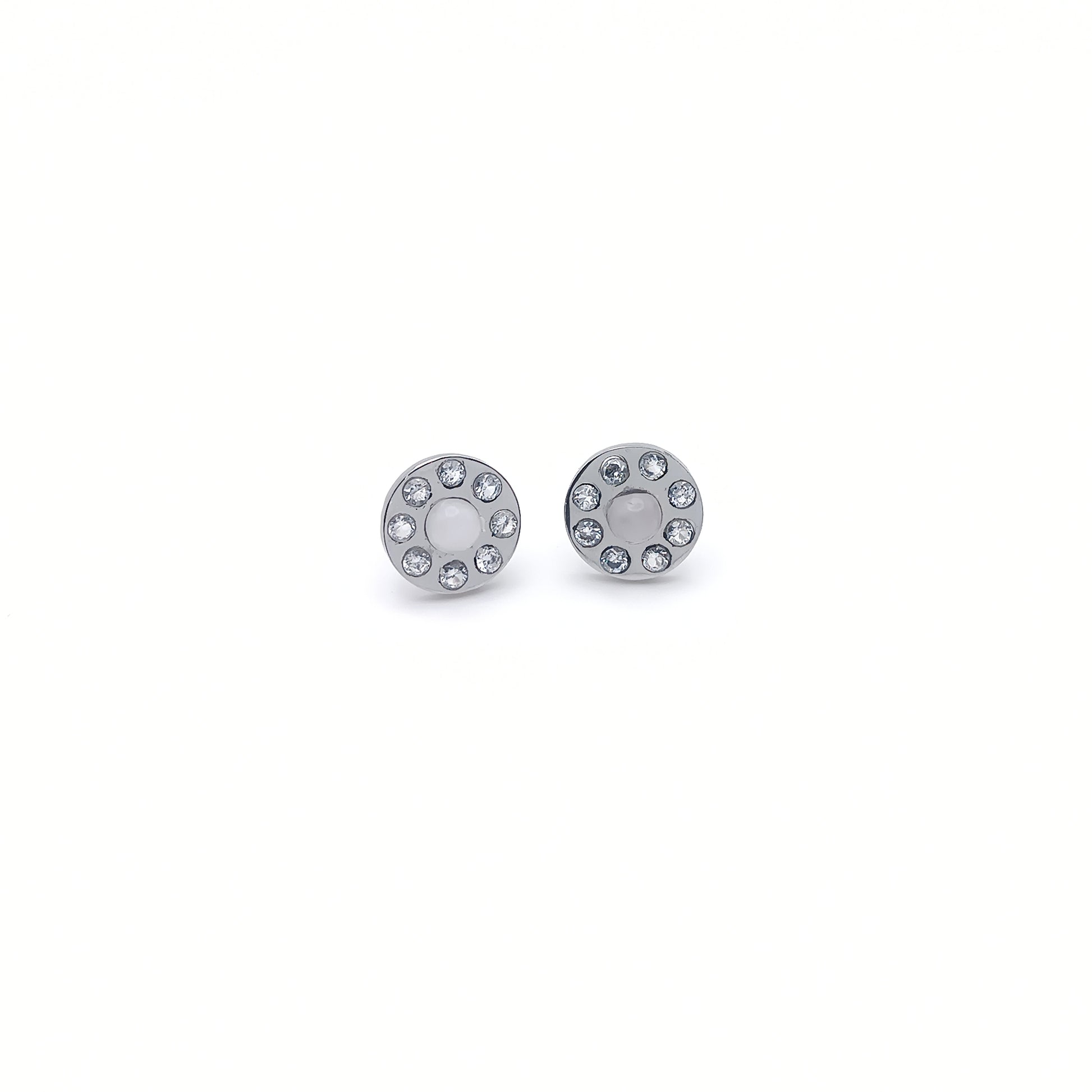 Orecchini a Lobo con pietra naturale e Zirconia cubica