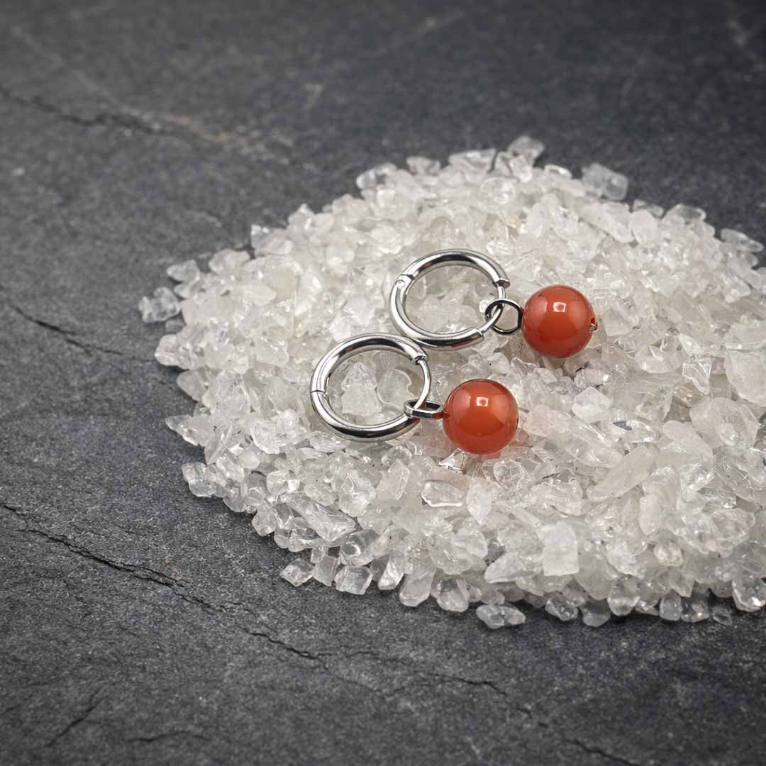 Set collana e orecchini a cerchio con pietre naturali