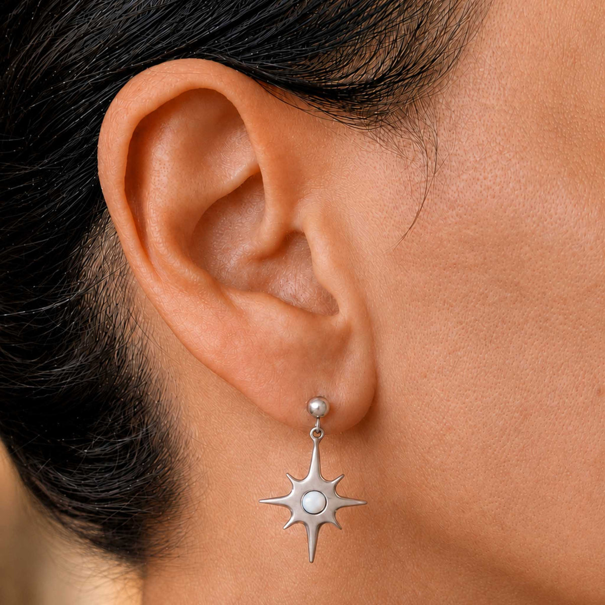 Orecchini Stella Polare con pietra naturale