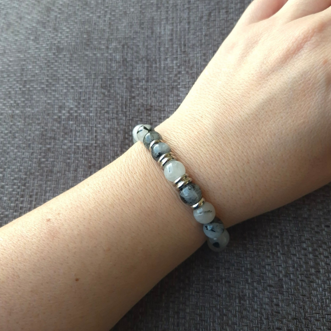 Bracelet with Lotus Flower &amp; Lapis Lazuli