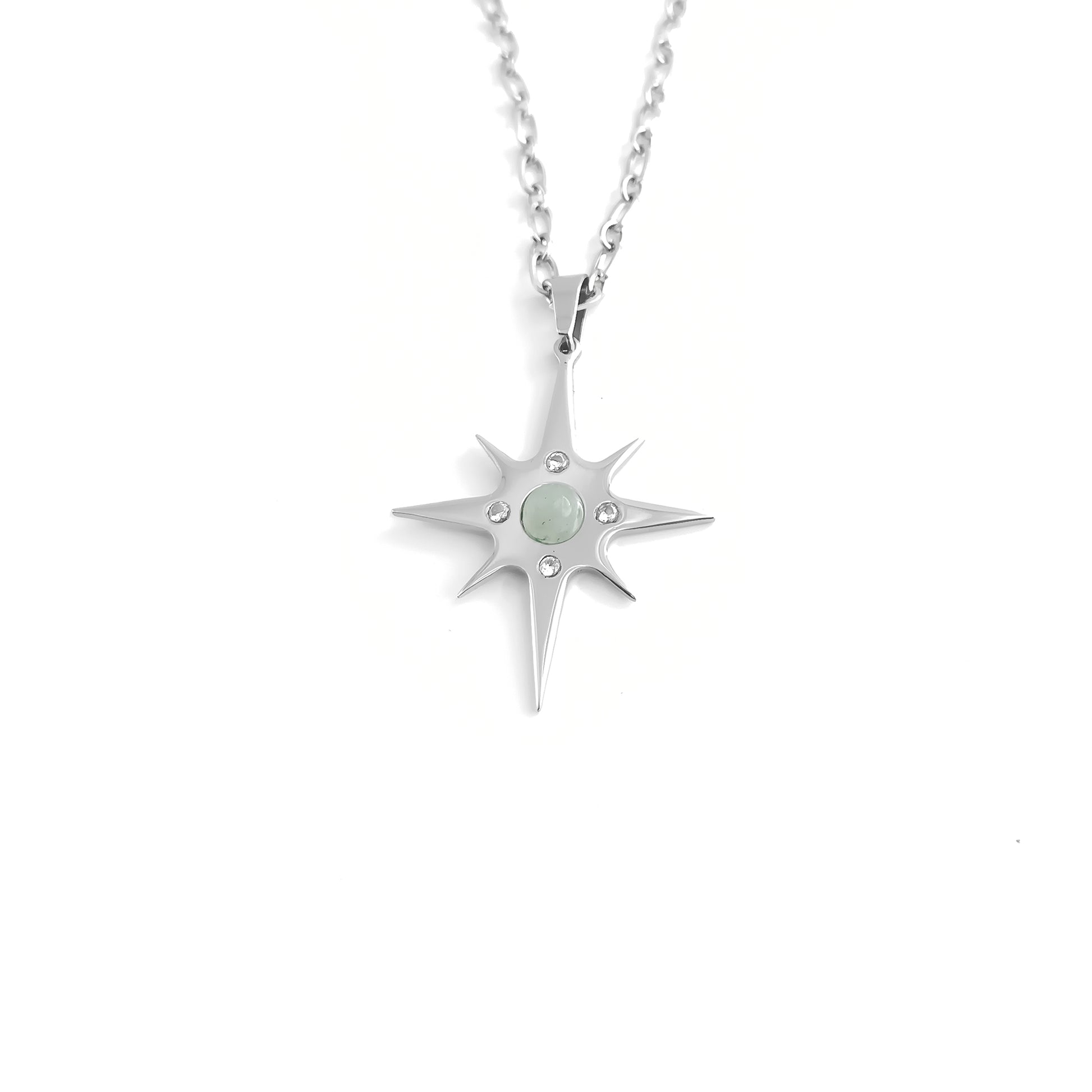 Collana Stella polare con pietra naturale e Zirconia cubica