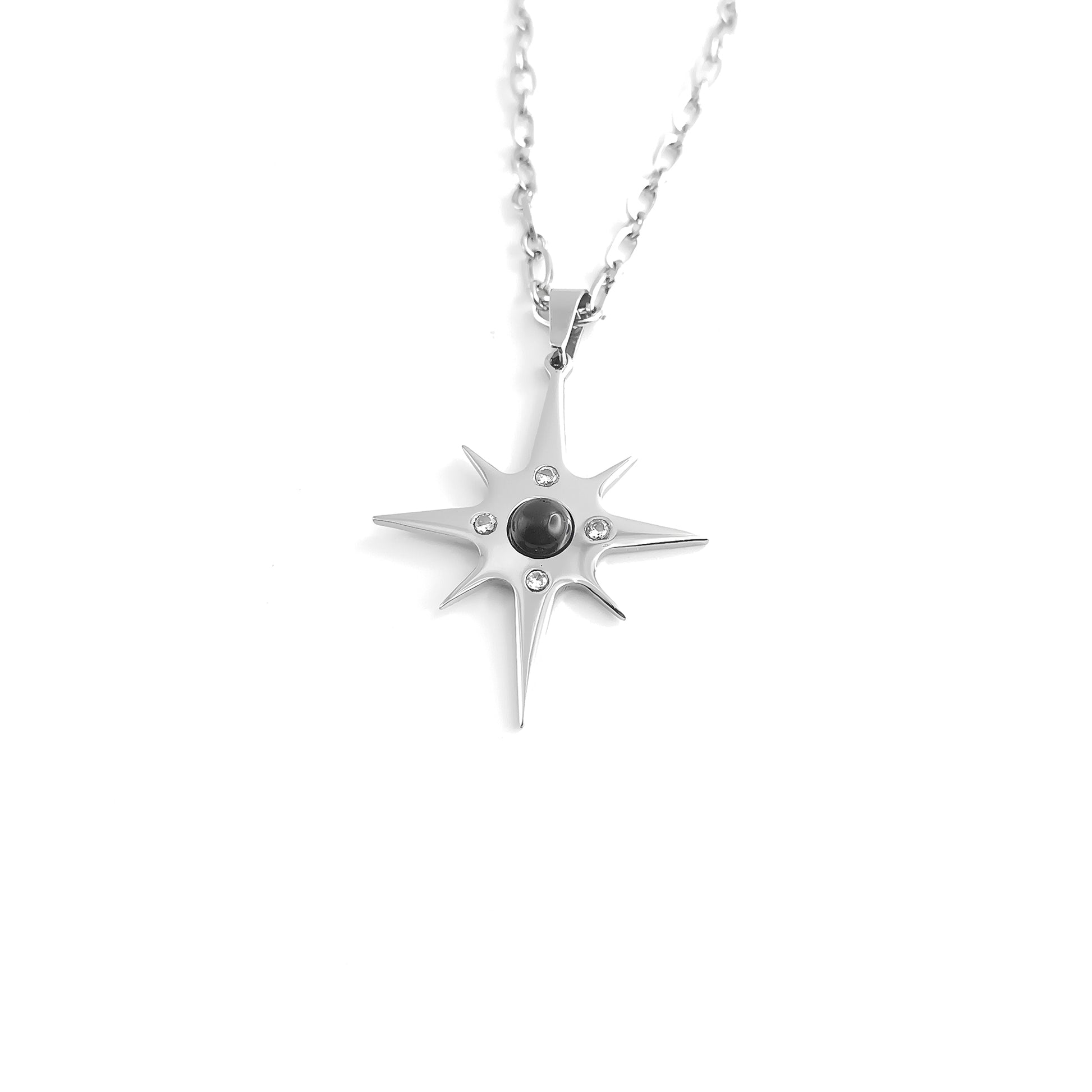 Collana Stella polare con pietra naturale e Zirconia cubica