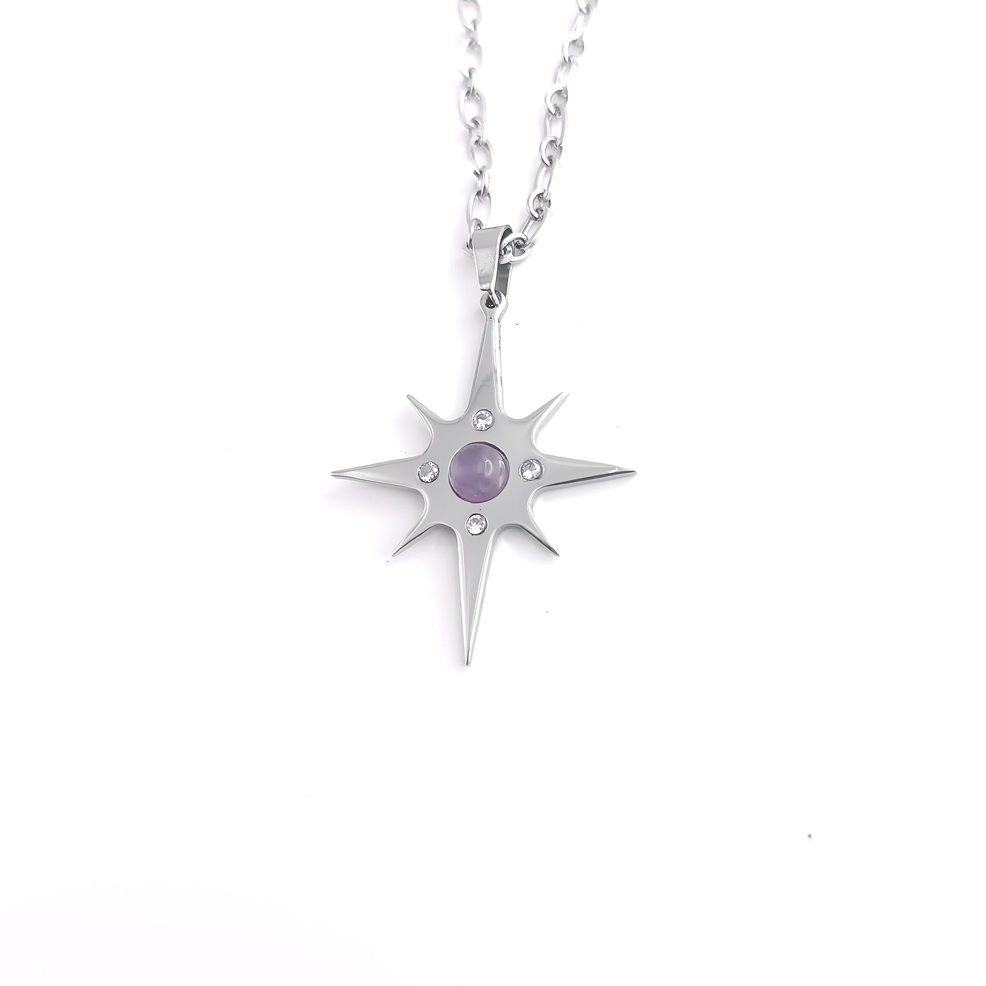 Collana Stella polare con pietra naturale e Zirconia cubica